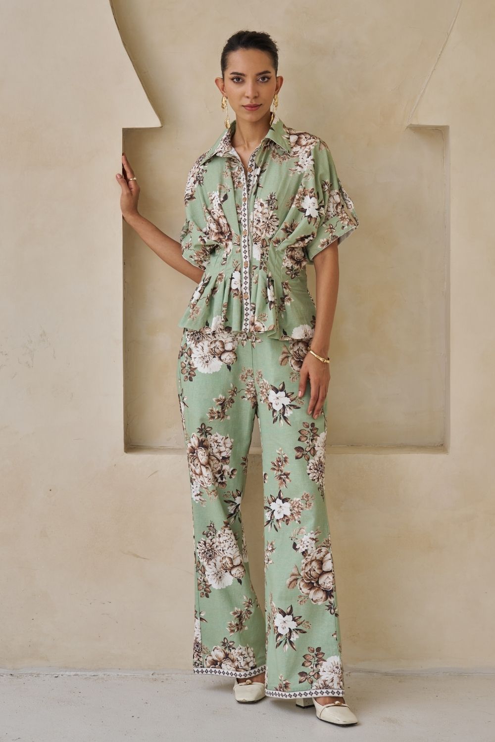 Cassia Peplum Top & Pants Set
