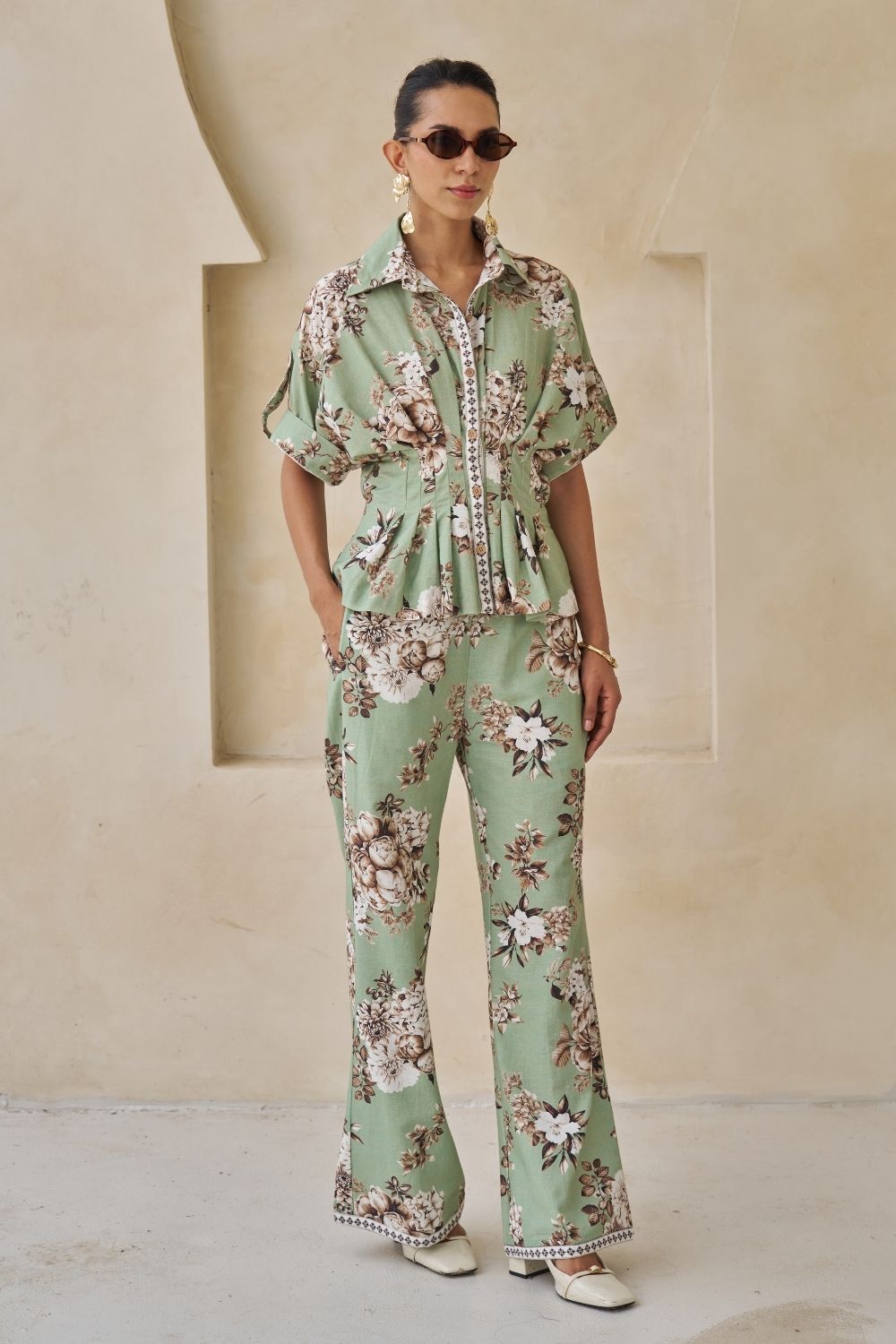 Cassia Peplum Top & Pants Set