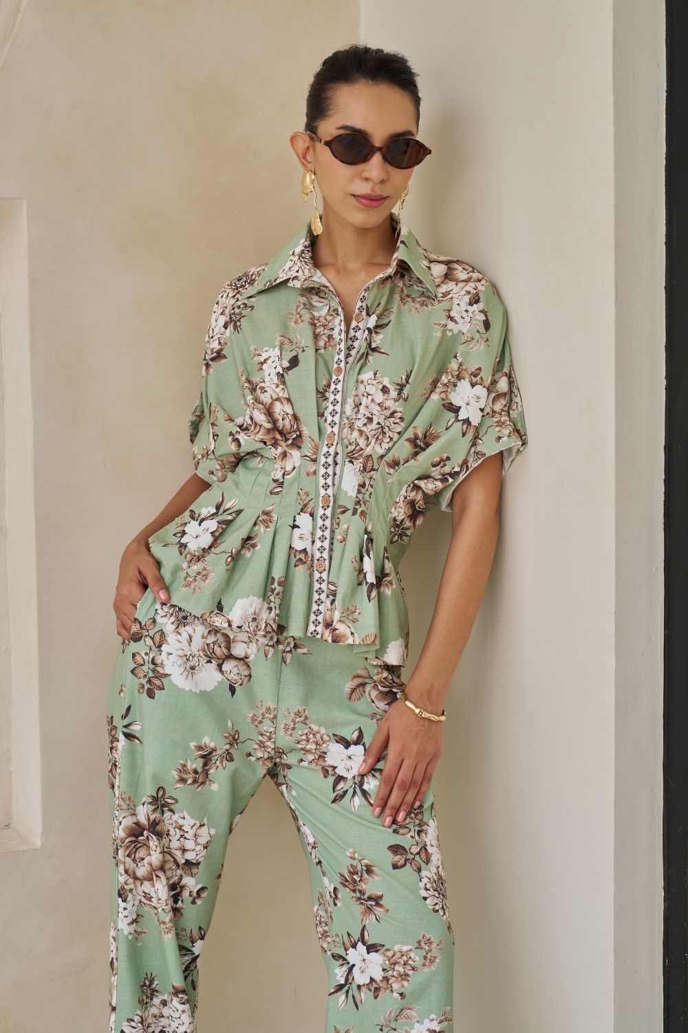Cassia Peplum Top & Pants Set
