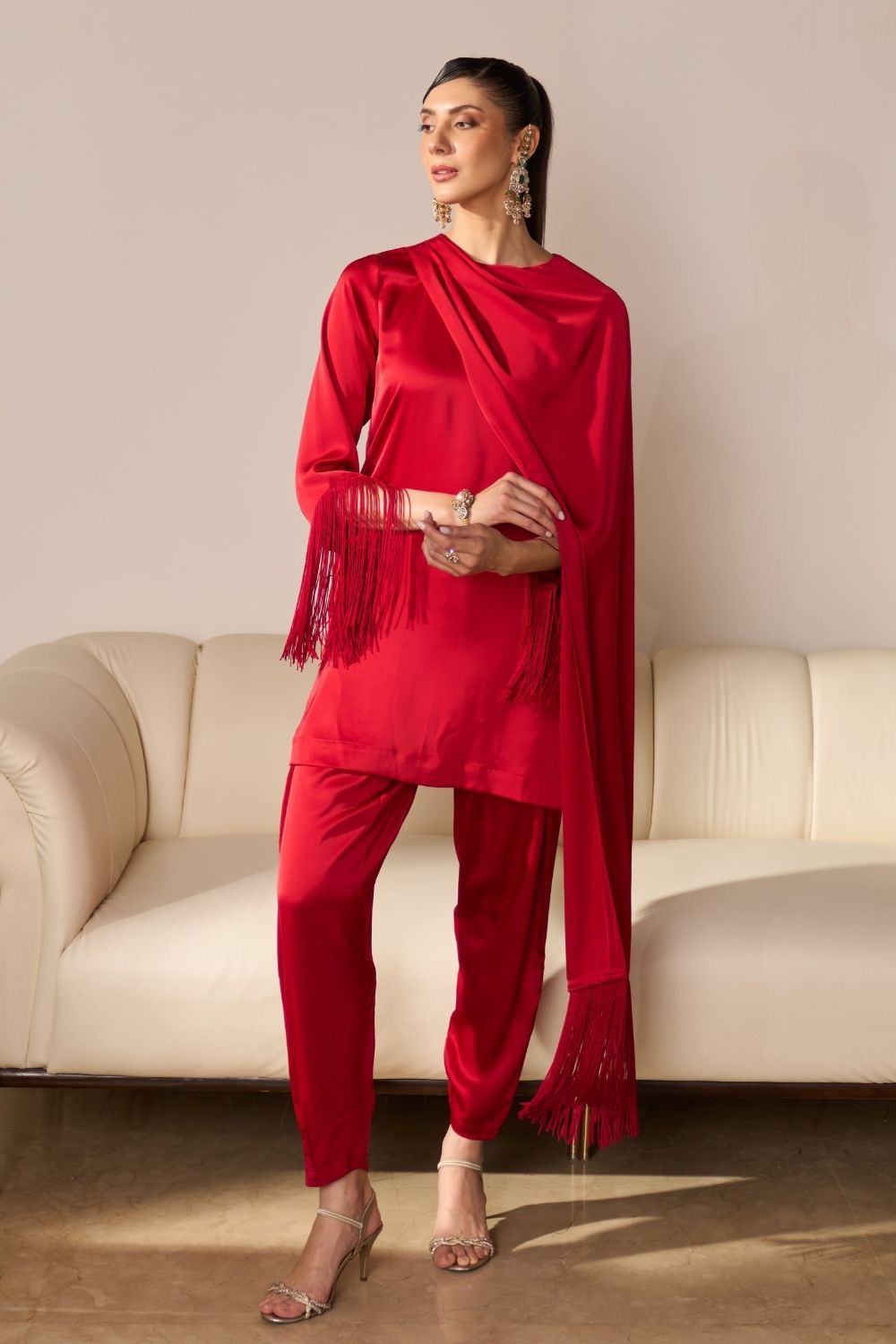 Warda Draped Kurta Set