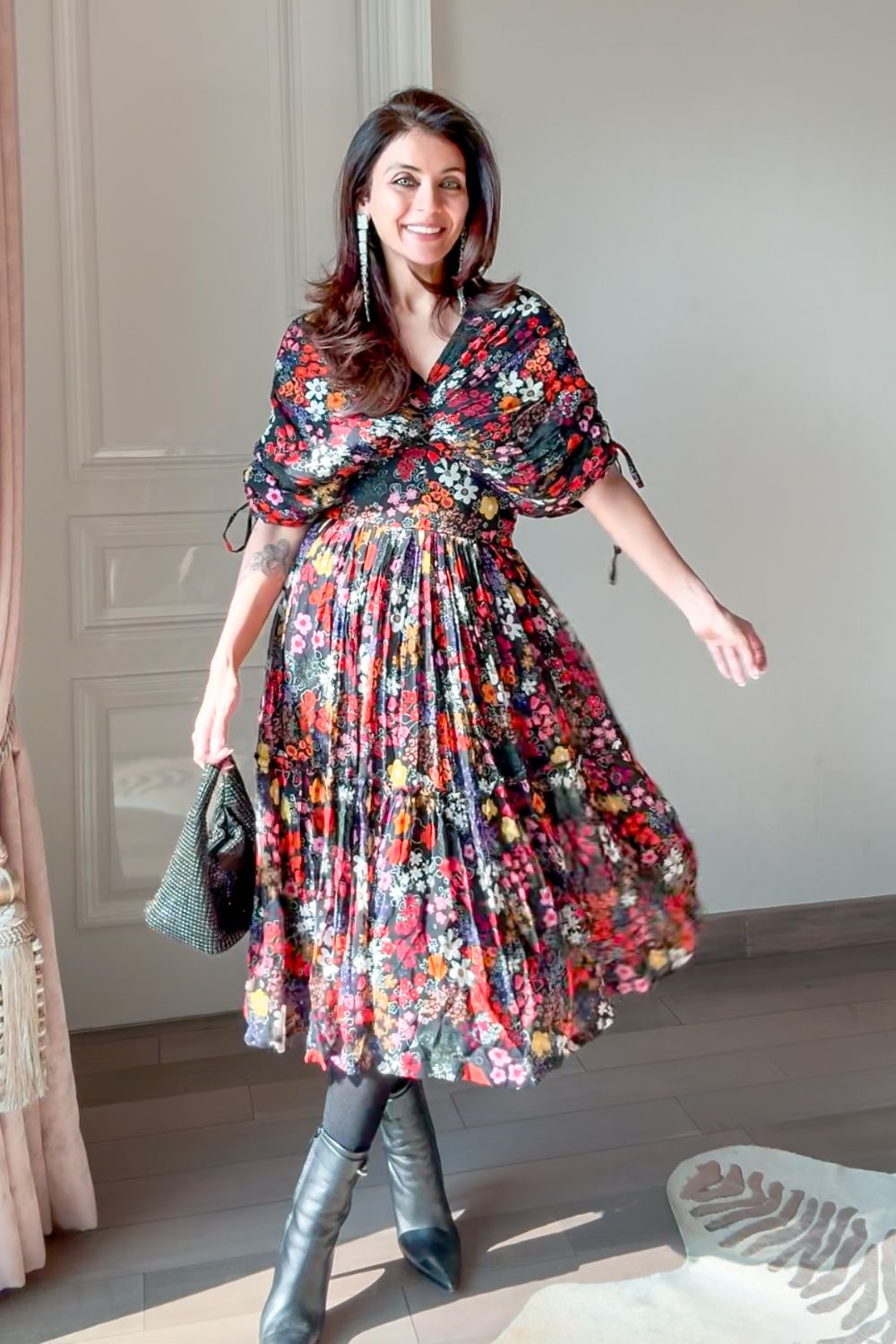 Nriti Shah In Our Bella Tiered Midi Dress