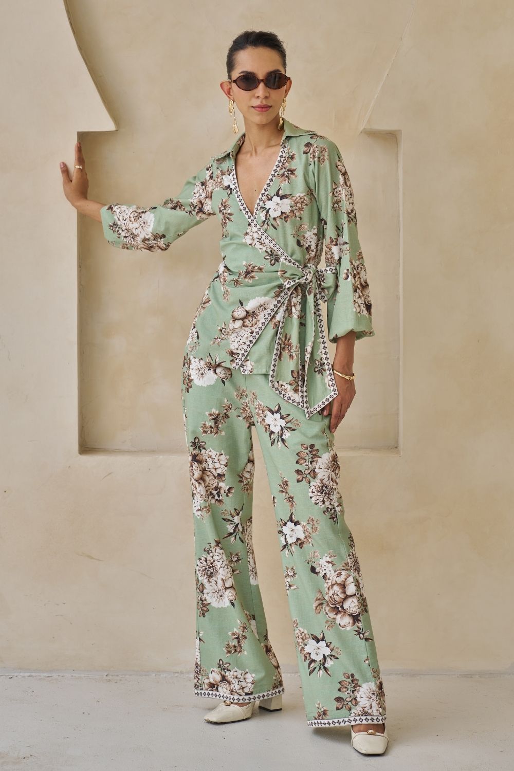 Cassia Wrap-Top & Pants Set