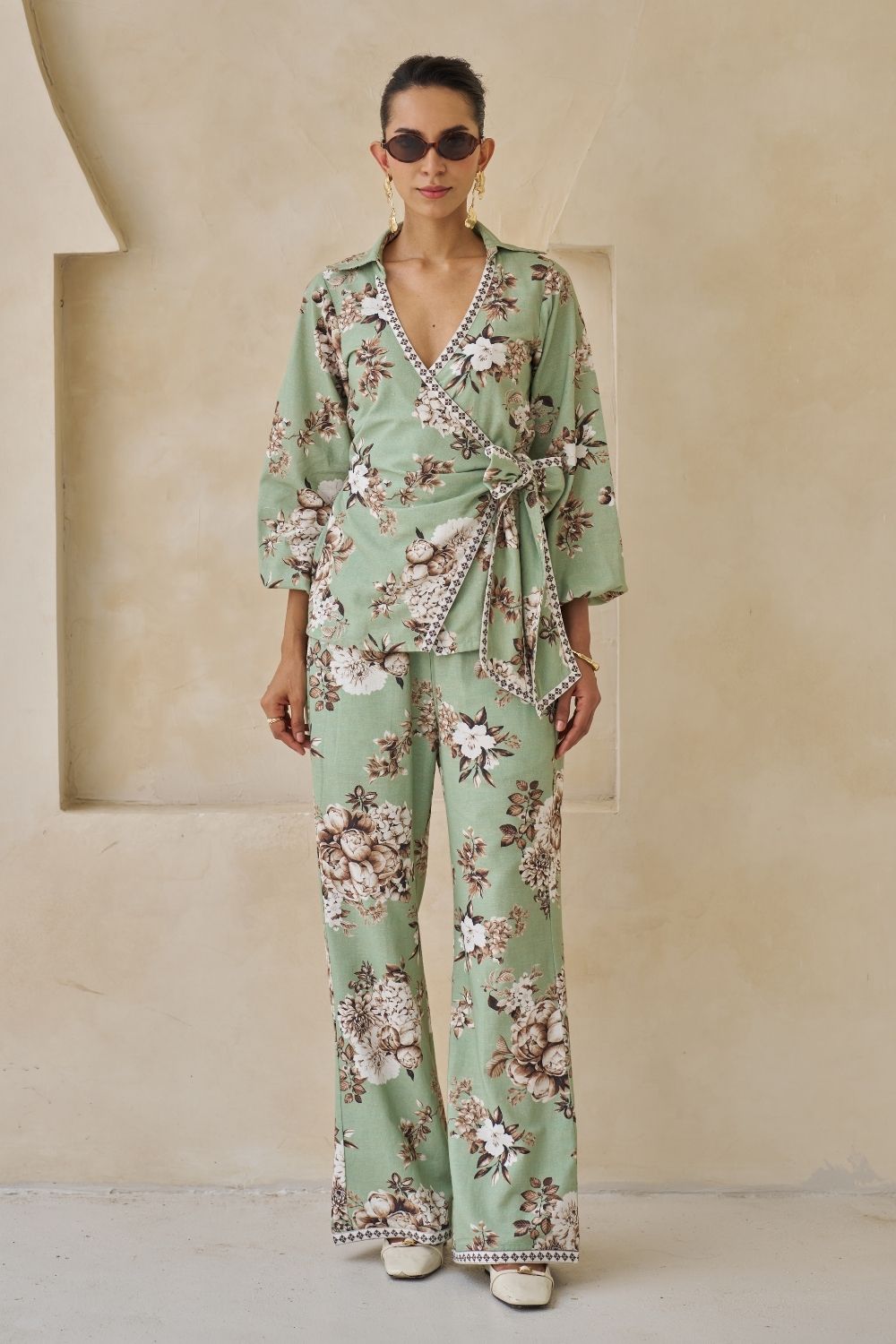Cassia Wrap-Top & Pants Set