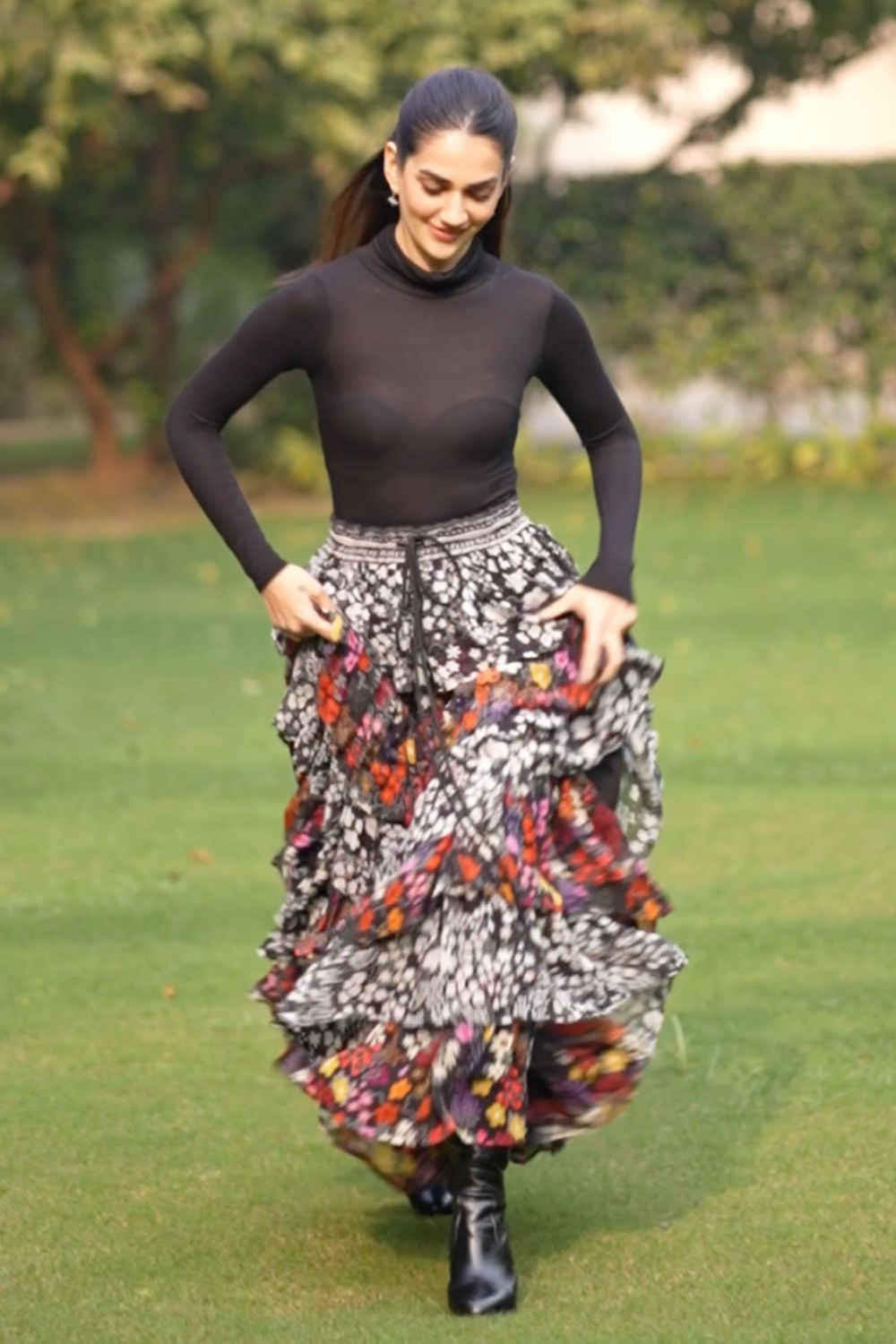 Karmaa Dingra In Our Becca Ruffled Maxi Skirt