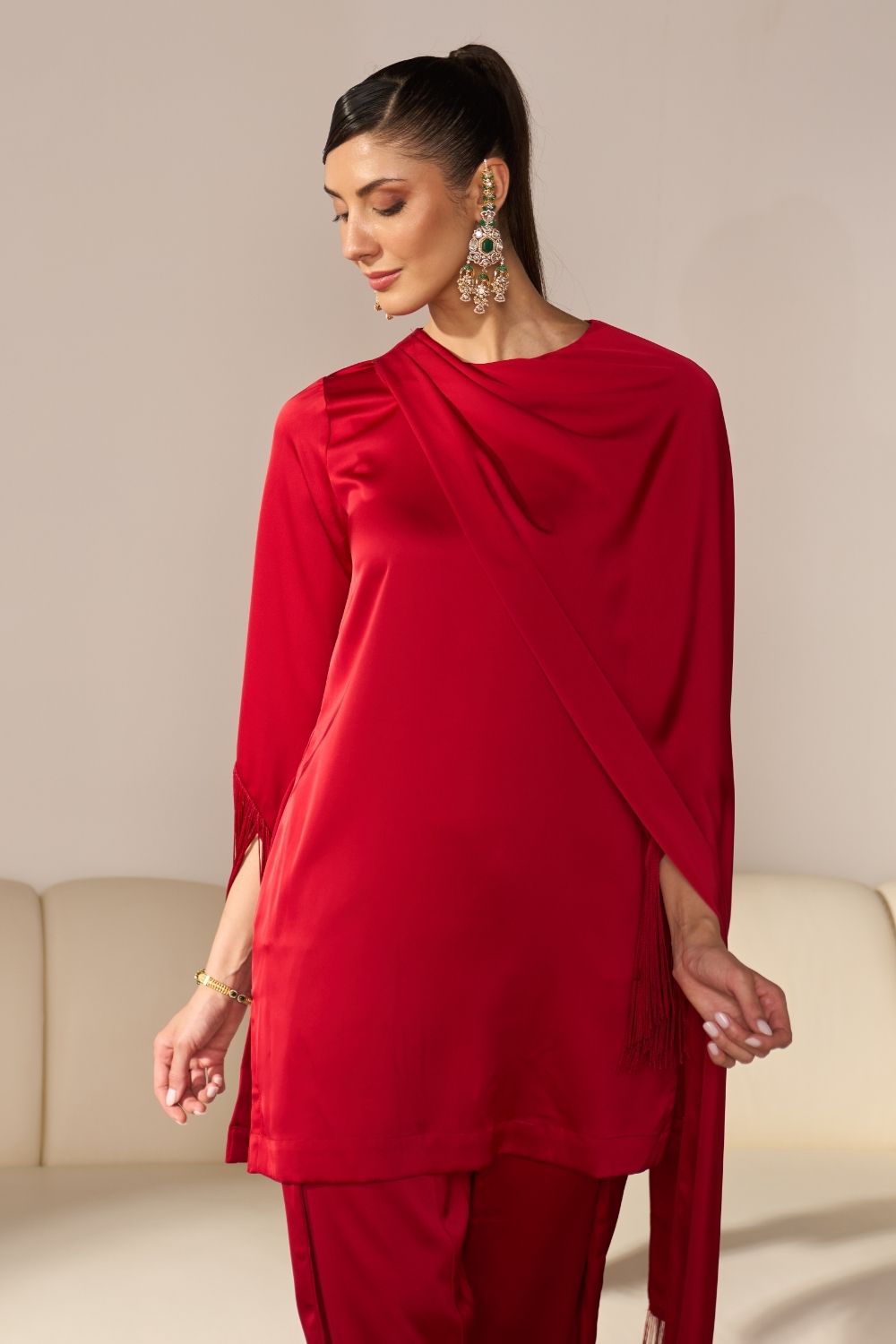Warda Draped Kurta Set
