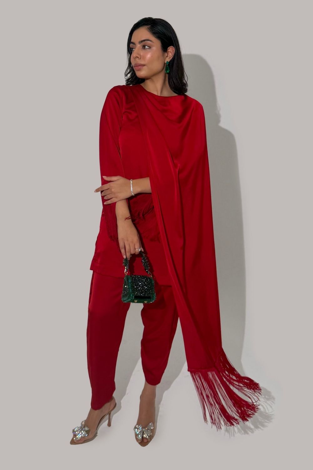 Warda Draped Kurta Set