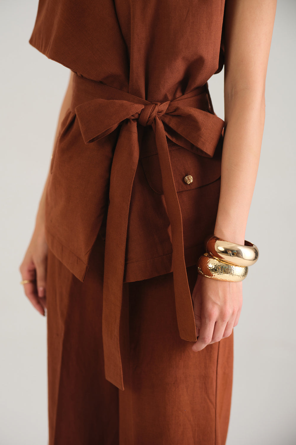 Remi Draped Co-ord Set (Mocha)