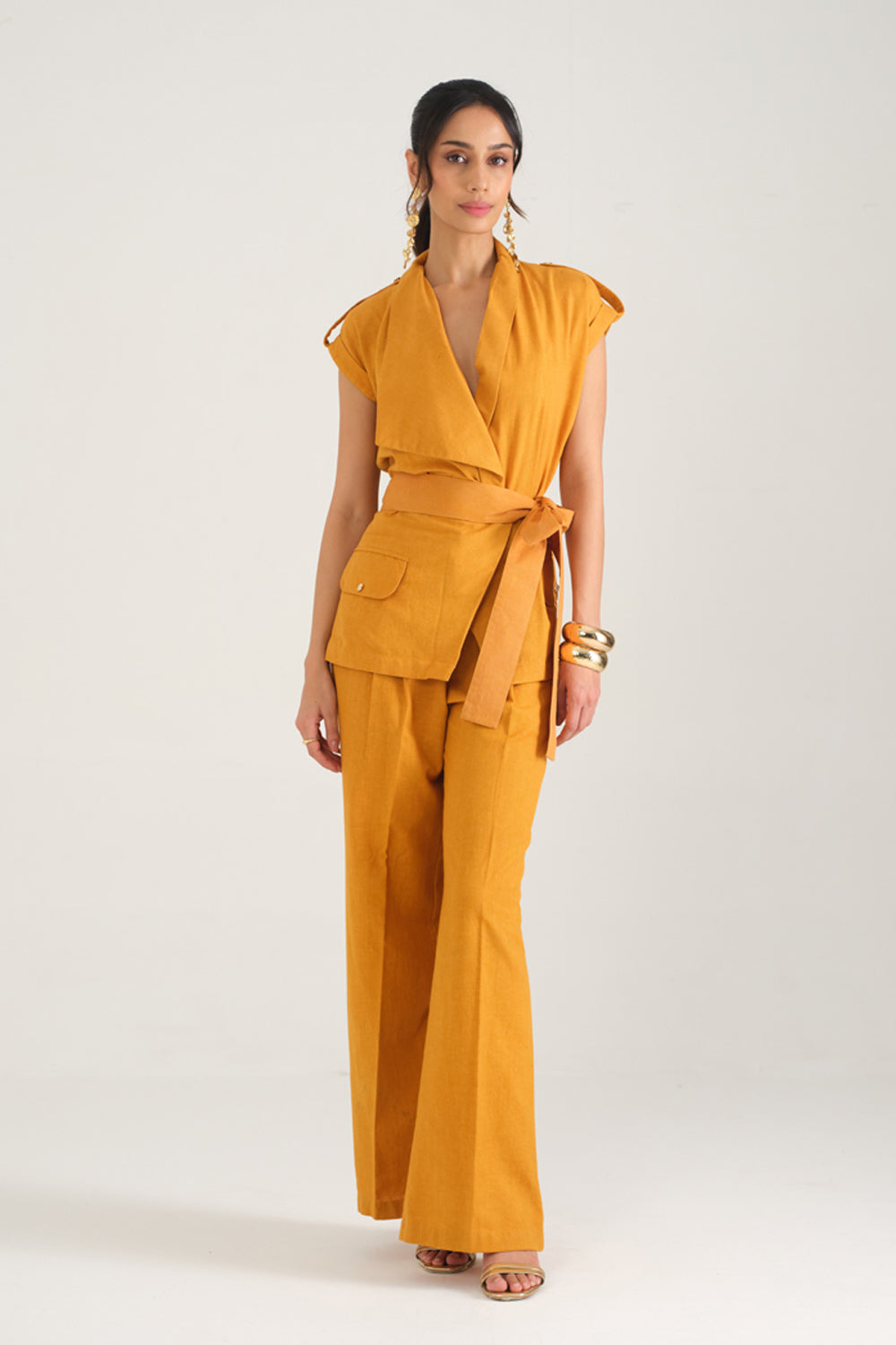 Remi Draped Co-ord Set (Mustard)