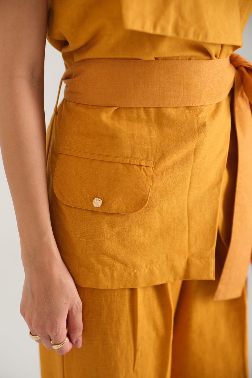 Remi Draped Co-ord Set (Mustard)