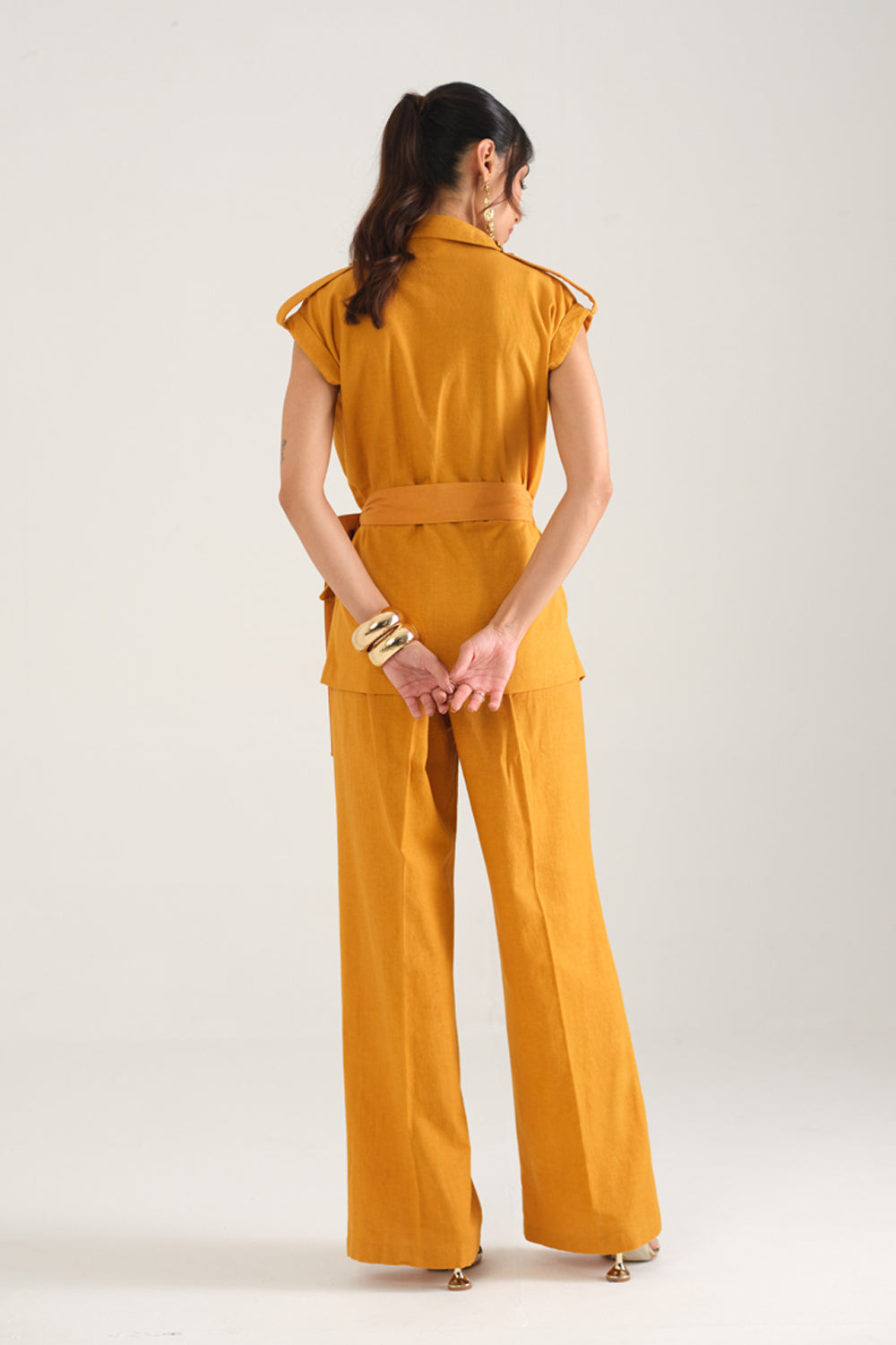Remi Draped Co-ord Set (Mustard)