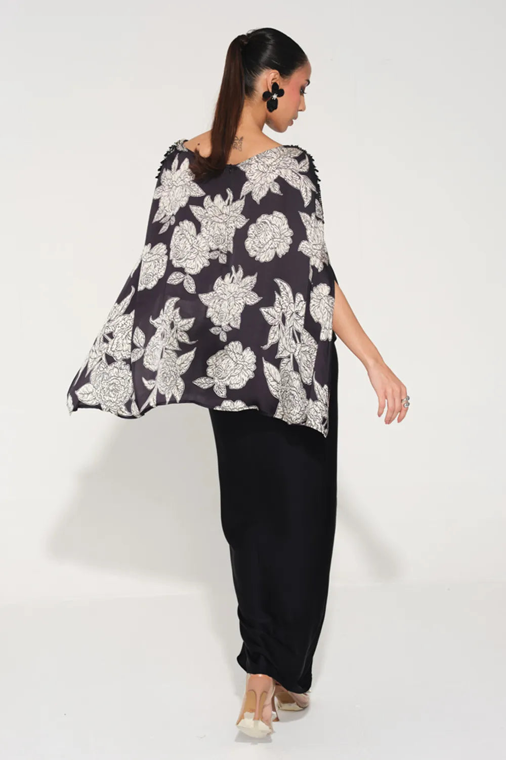 Tarini Manchanda In Our Rosetta Hand-Embroidered Cape Top & Skirt Set