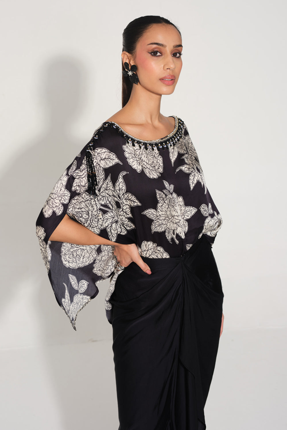 Tarini Manchanda In Our Rosetta Hand-Embroidered Cape Top & Skirt Set