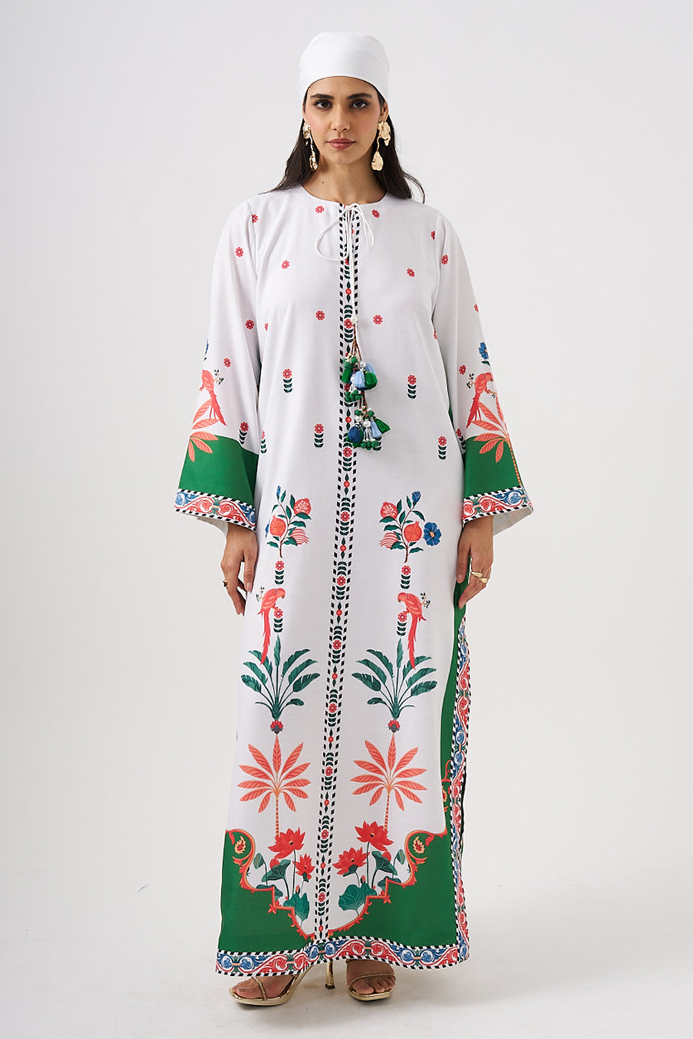 Palma Kaftan (White-Green)