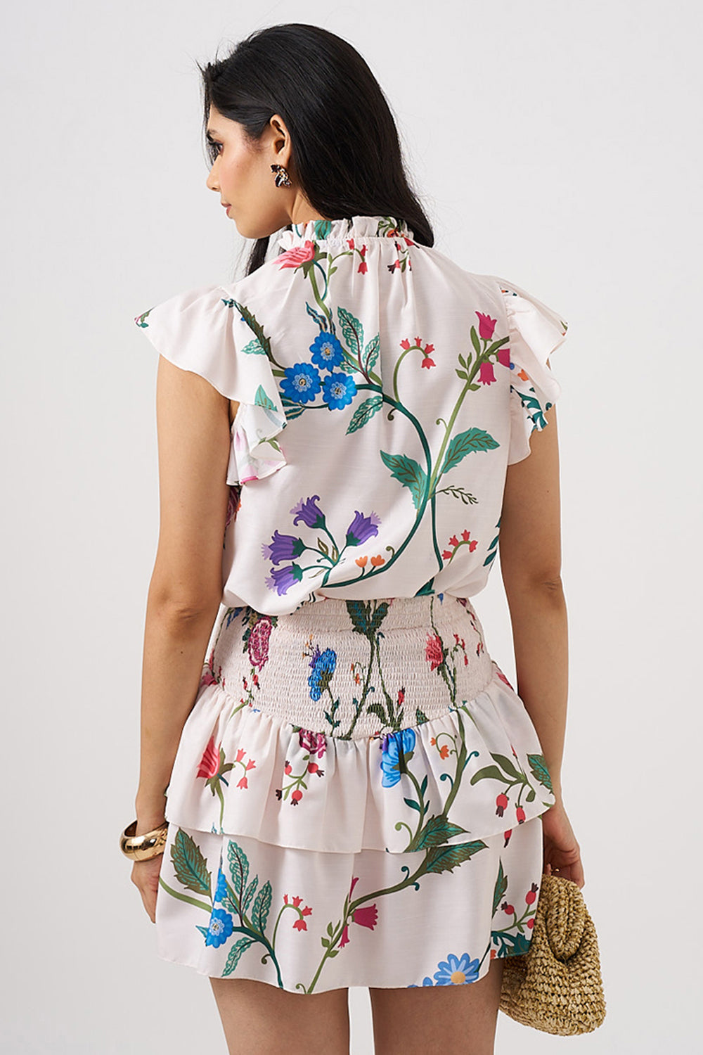Nara Bloom Top & Smocked Skirt Set