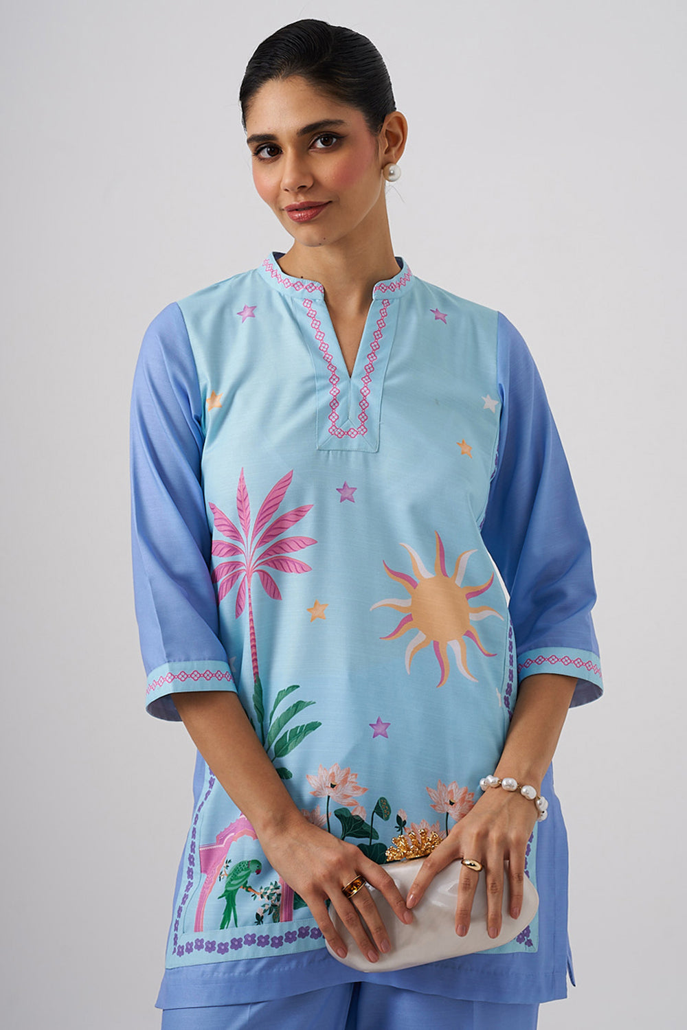 Placement Print Kurta With Pants