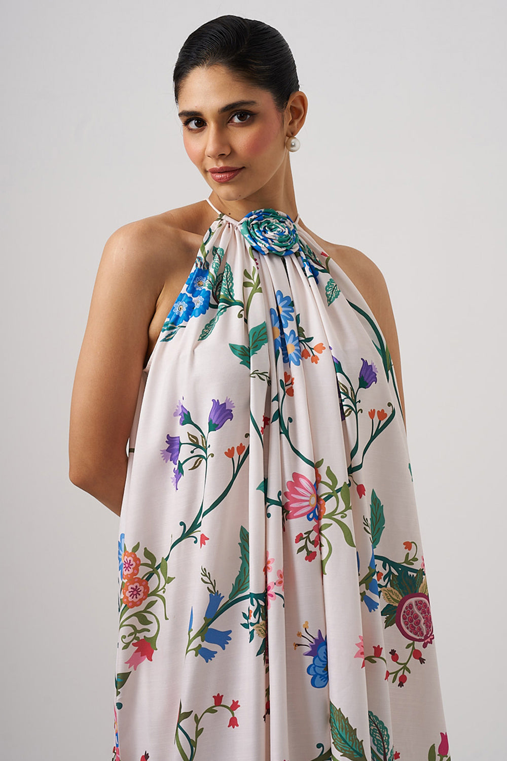 Nara Bloom Rosette Maxi Dress