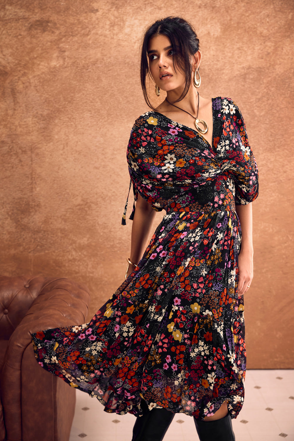 Nriti Shah In Our Bella Tiered Midi Dress