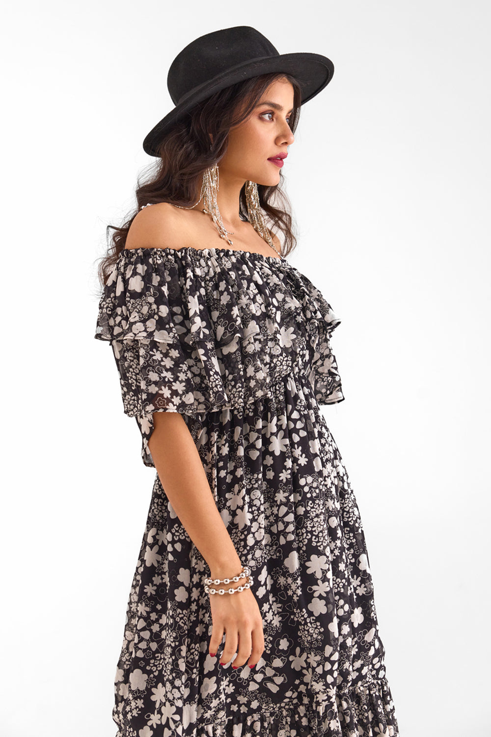 Lilou Ruffled Midi Dress
