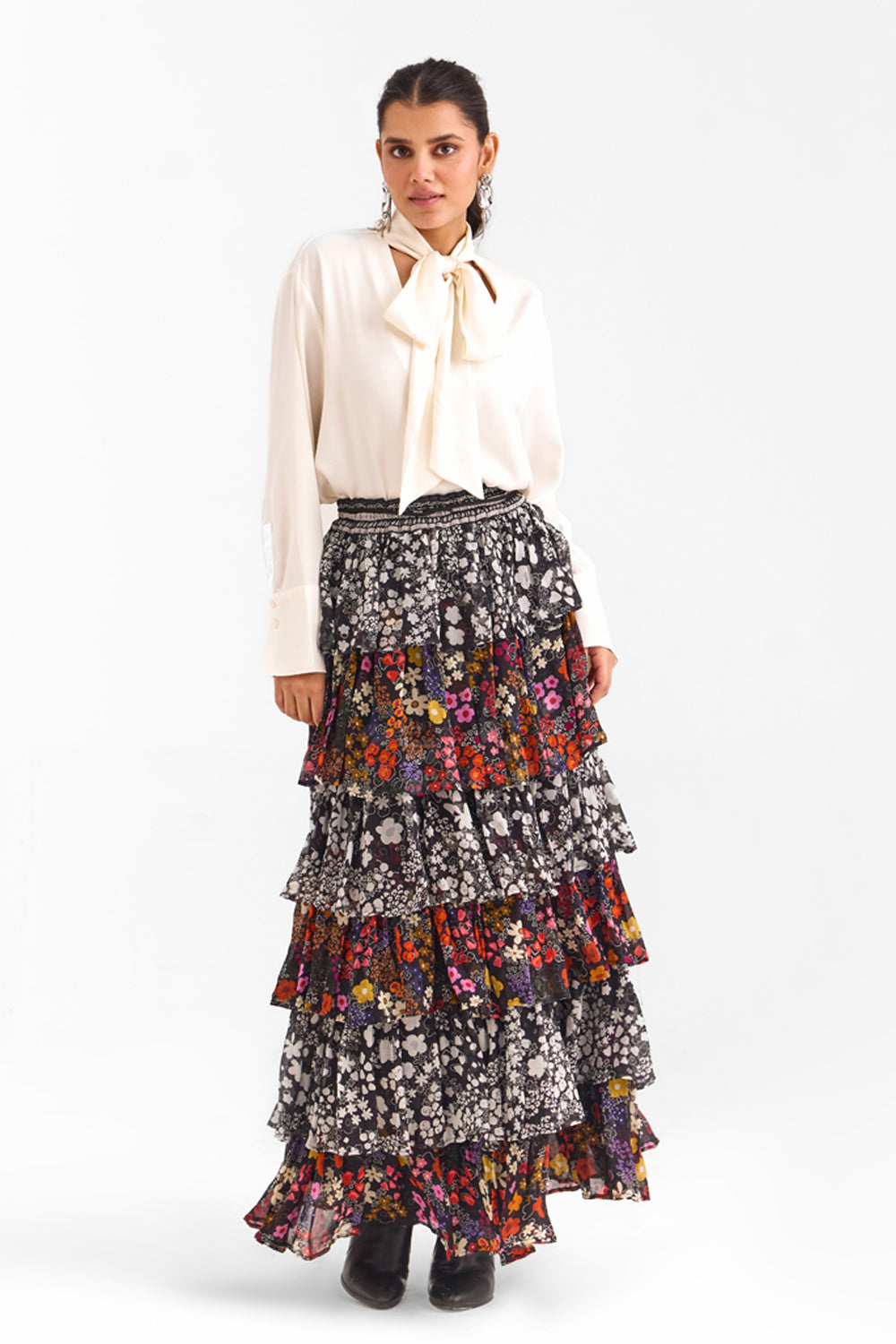Sharnamli In Our Becca Ruffled Maxi Skirt