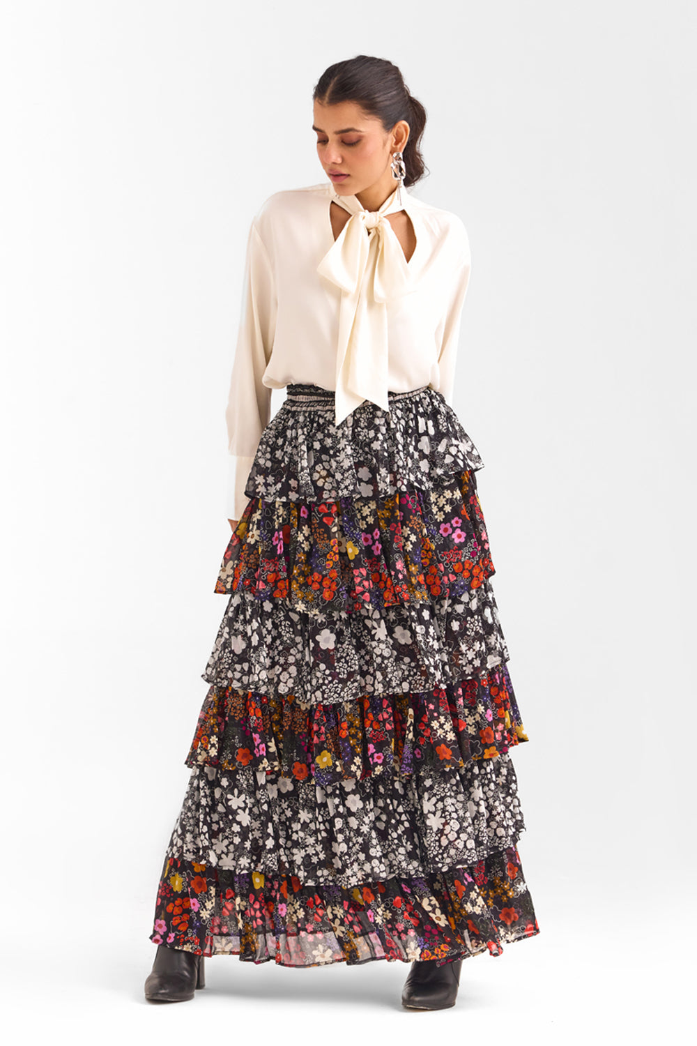 Sharnamli In Our Becca Ruffled Maxi Skirt