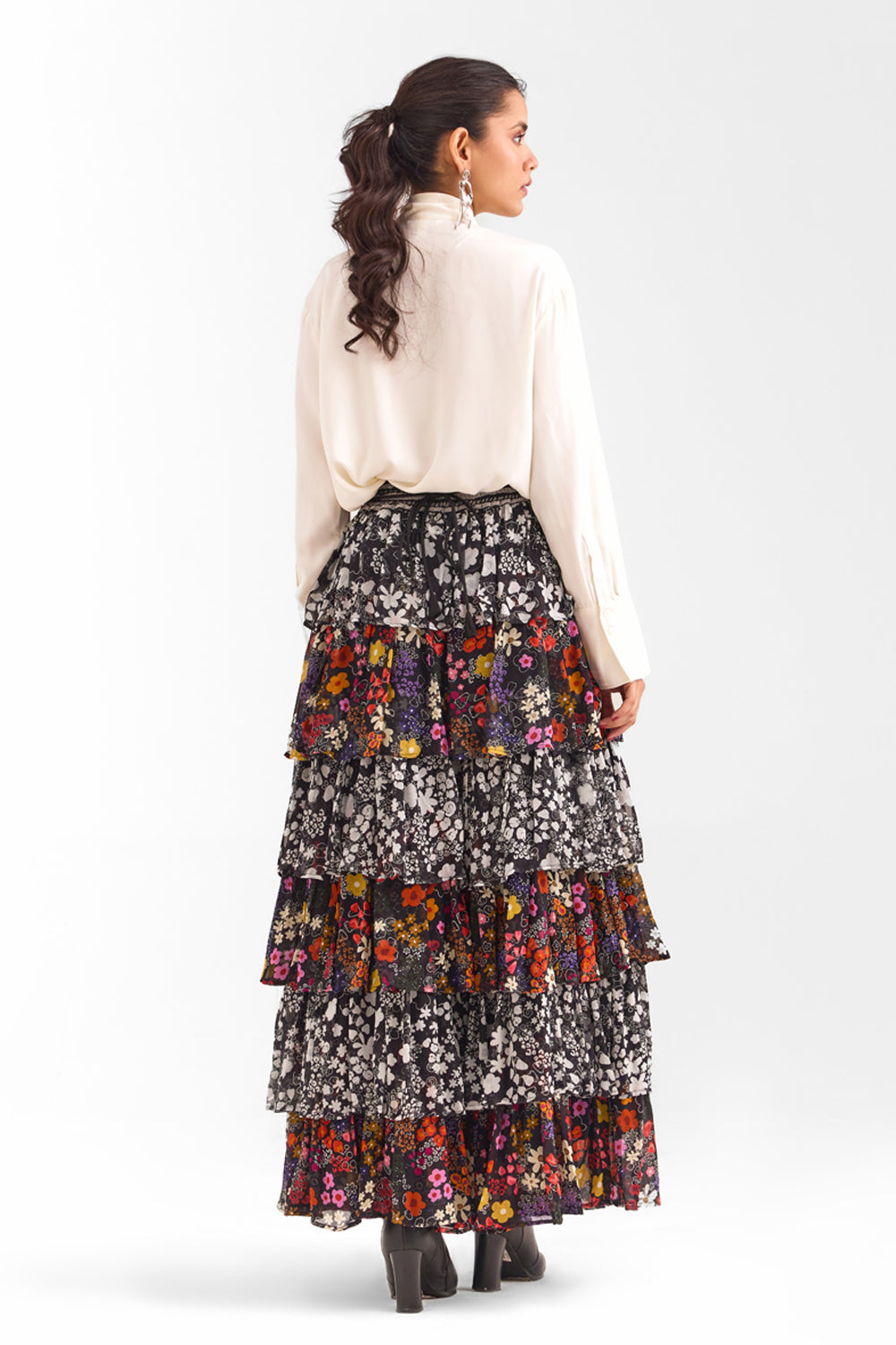 Sharnamli In Our Becca Ruffled Maxi Skirt