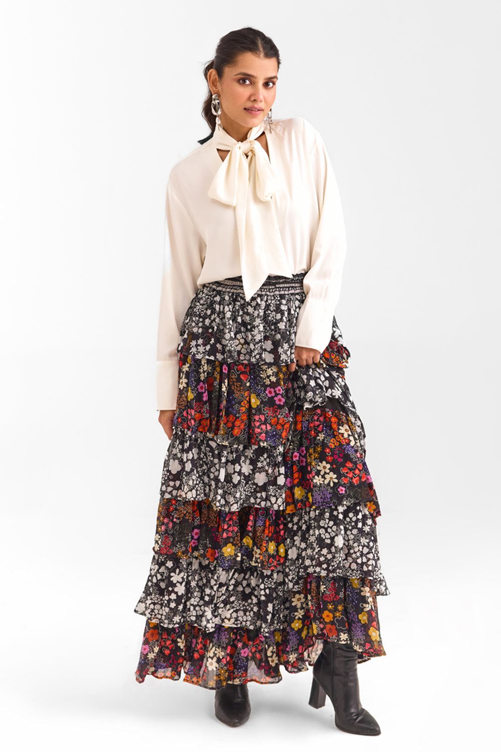 Sharnamli In Our Becca Ruffled Maxi Skirt