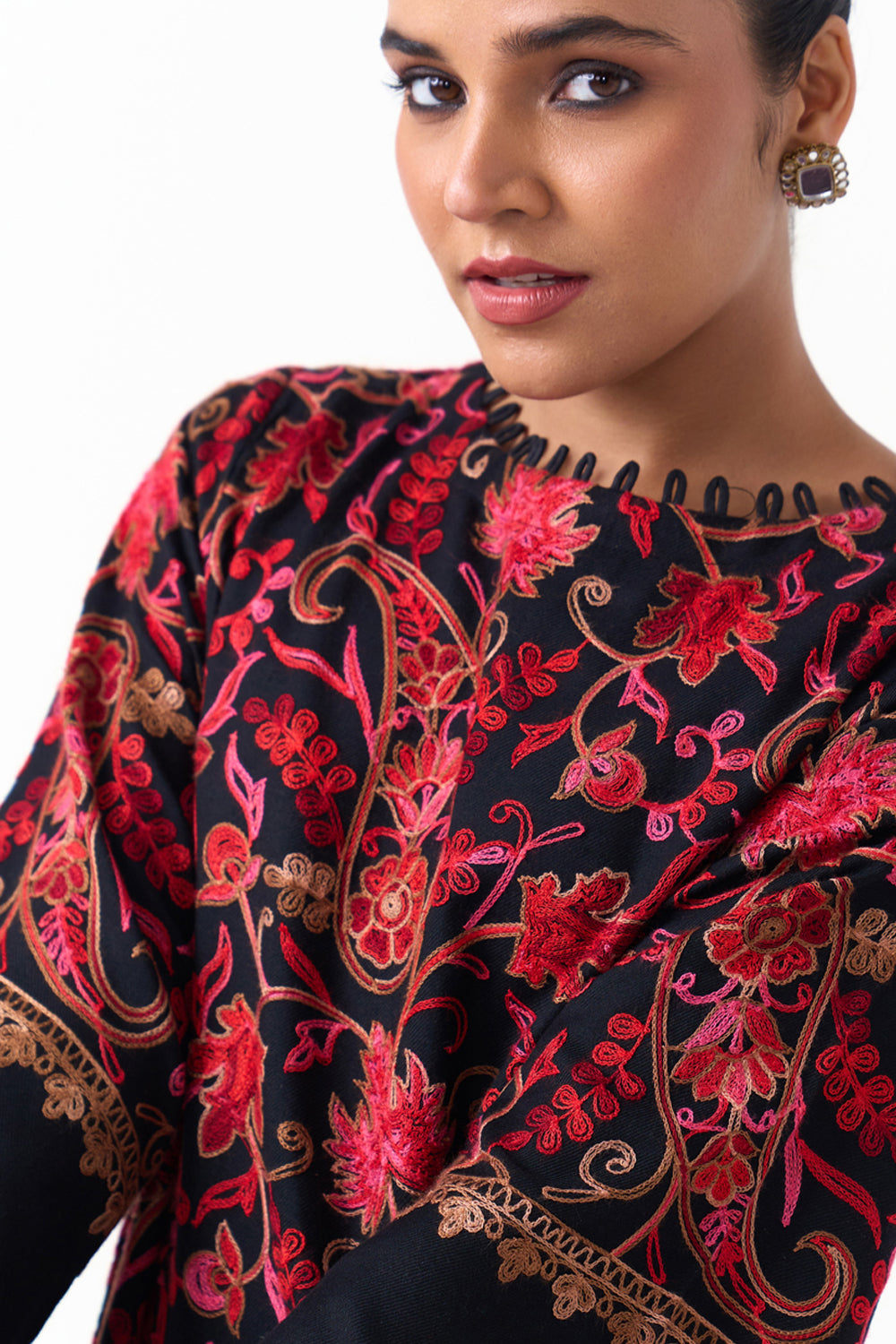 Ziya Embroidered Shawl Kaftan