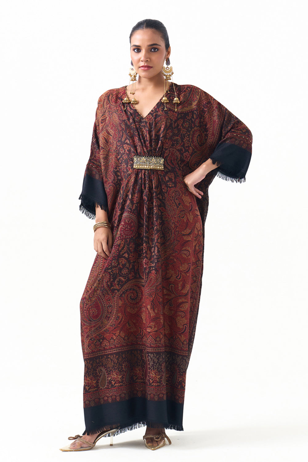 Layla Embroidered Shawl Kaftan