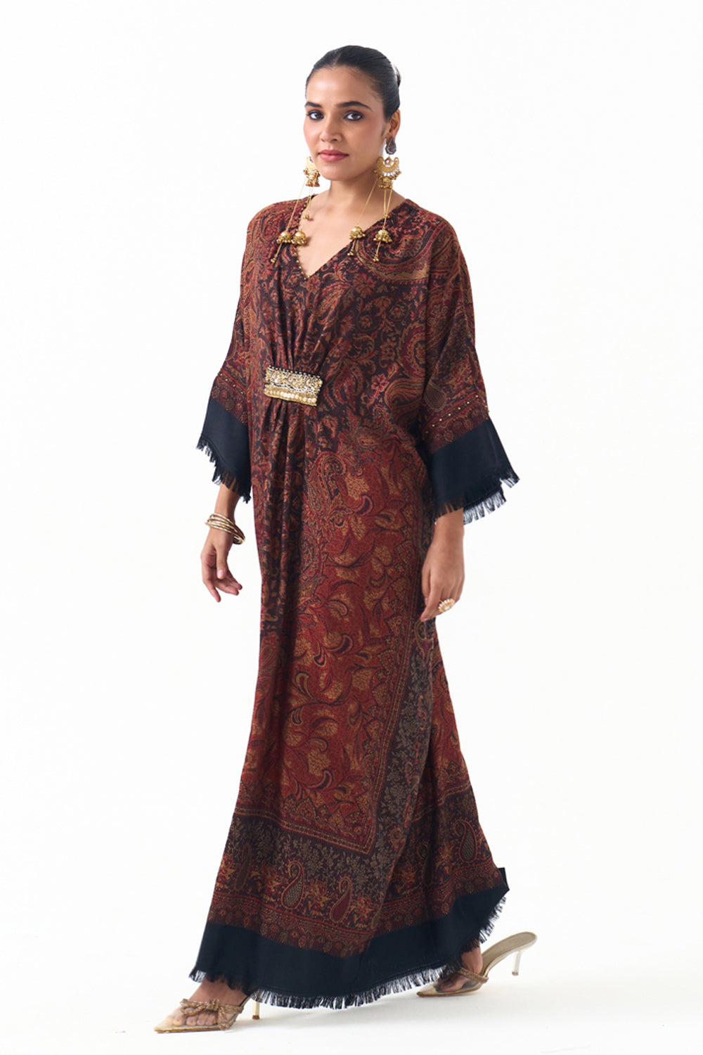 Layla Embroidered Shawl Kaftan