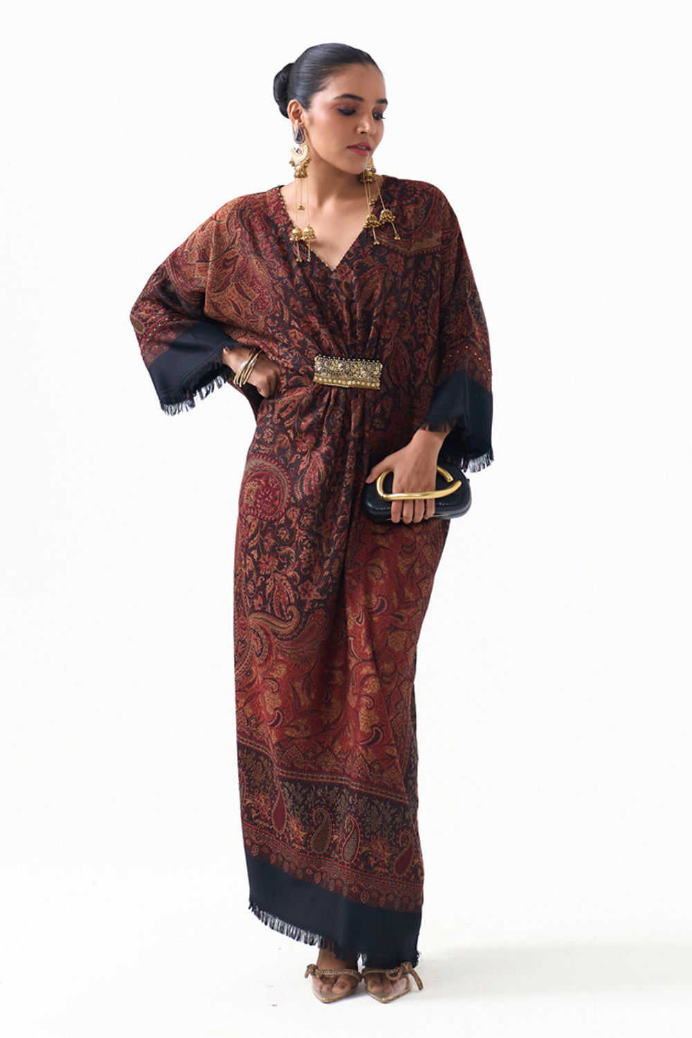 Layla Embroidered Shawl Kaftan