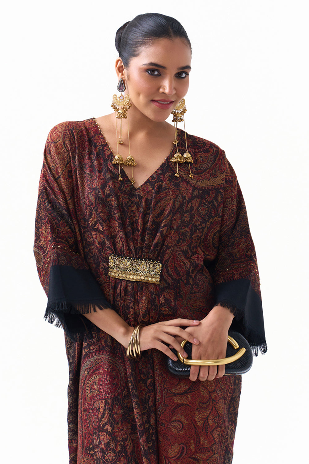 Layla Embroidered Shawl Kaftan