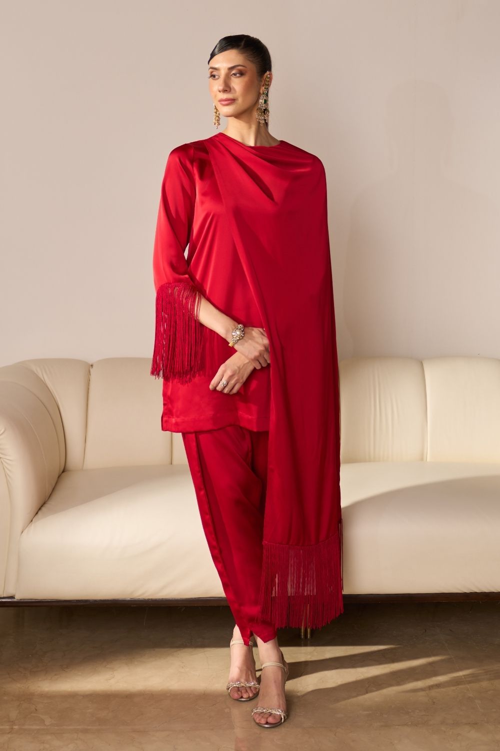 Warda Draped Kurta Set