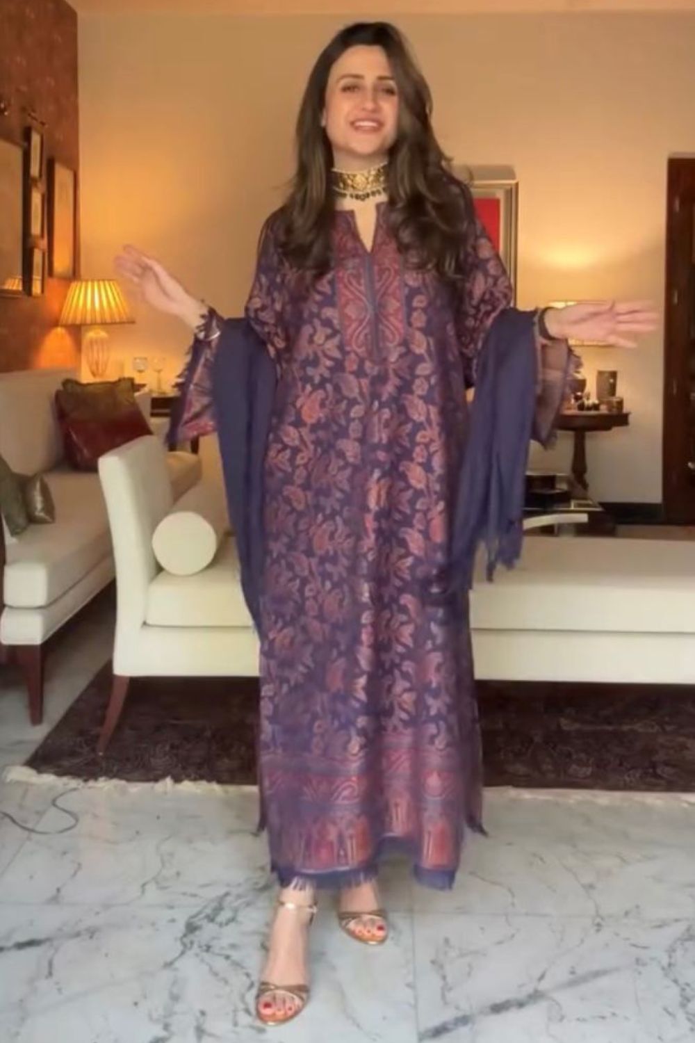 Mitali Wadhwa In Our Yana Kashmiri Shawl Kurta Set