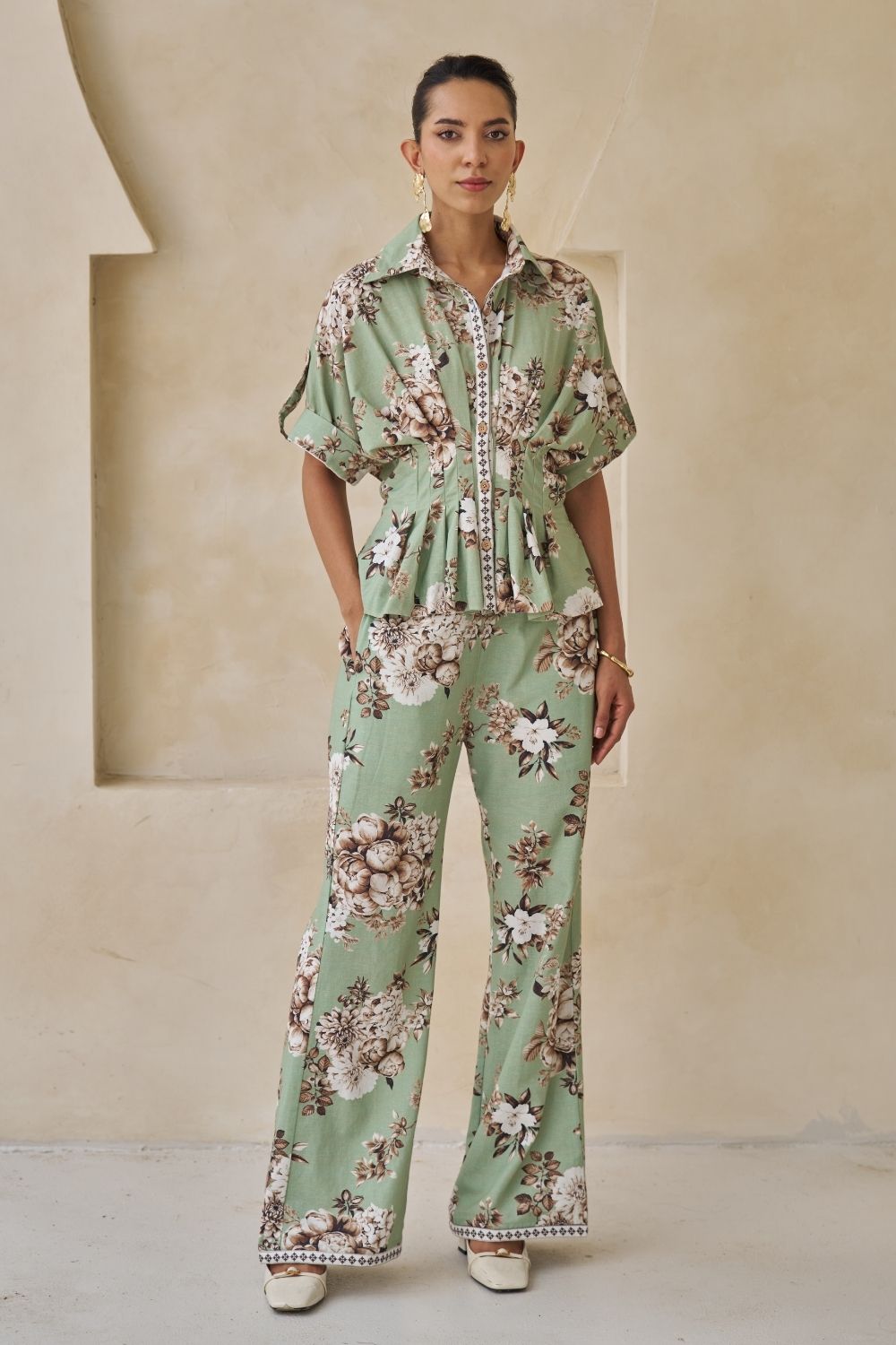 Cassia Peplum Top & Pants Set