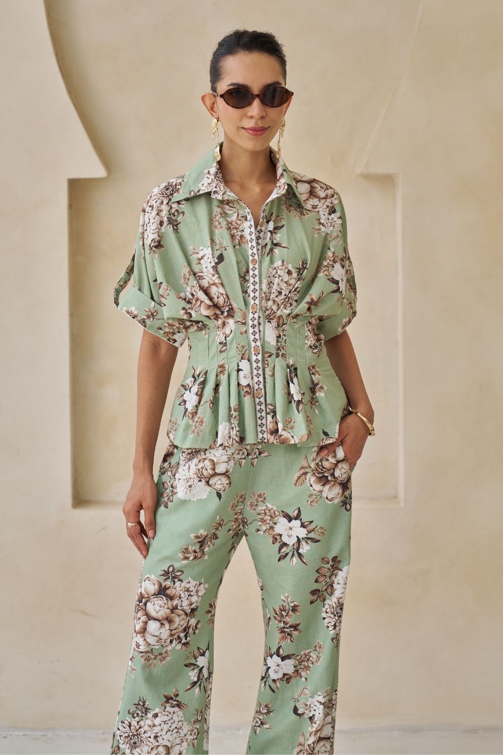 Cassia Peplum Top & Pants Set