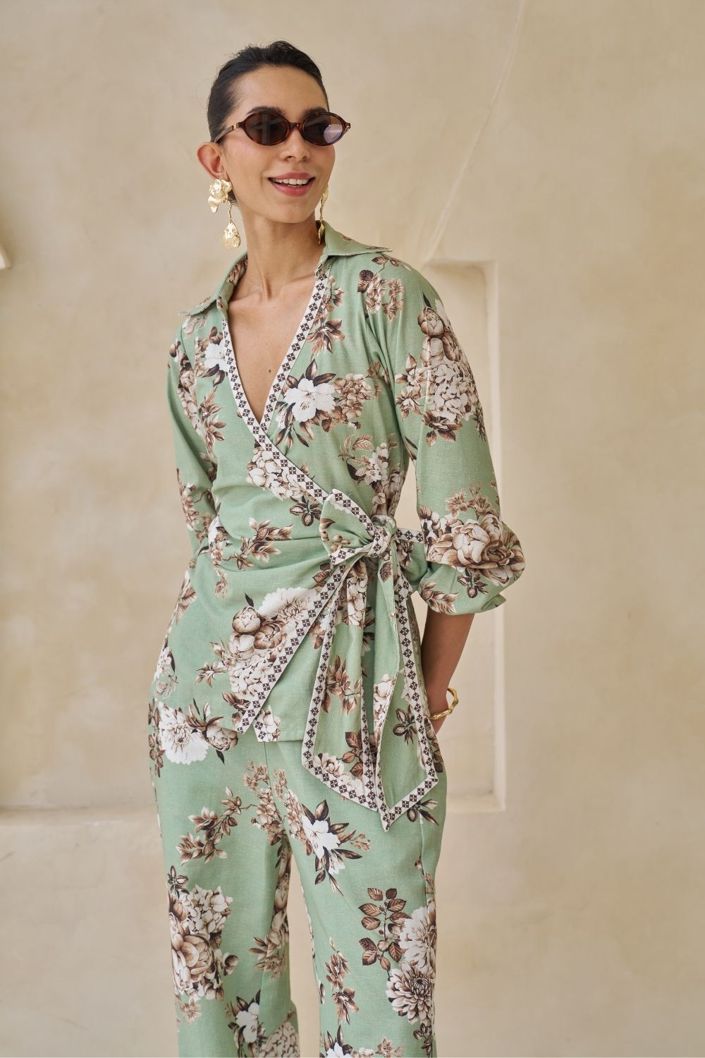 Cassia Wrap-Top & Pants Set