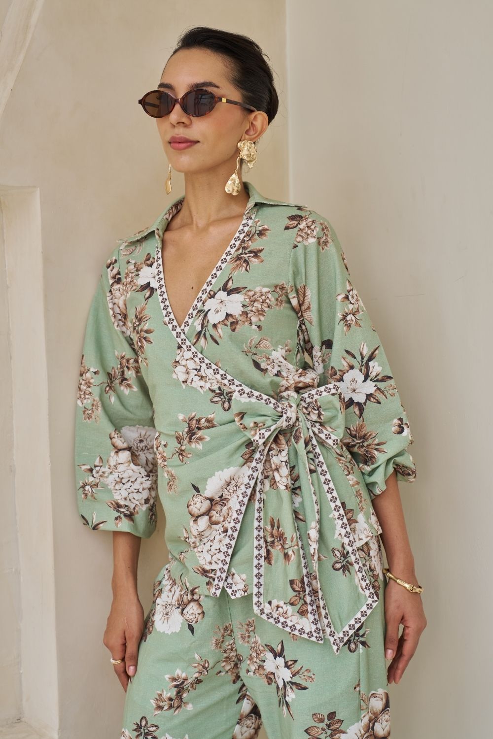 Cassia Wrap-Top & Pants Set