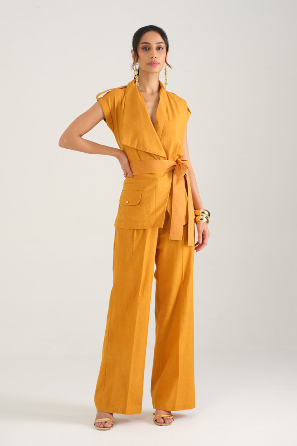 Remi Draped Co-ord Set (Mustard)