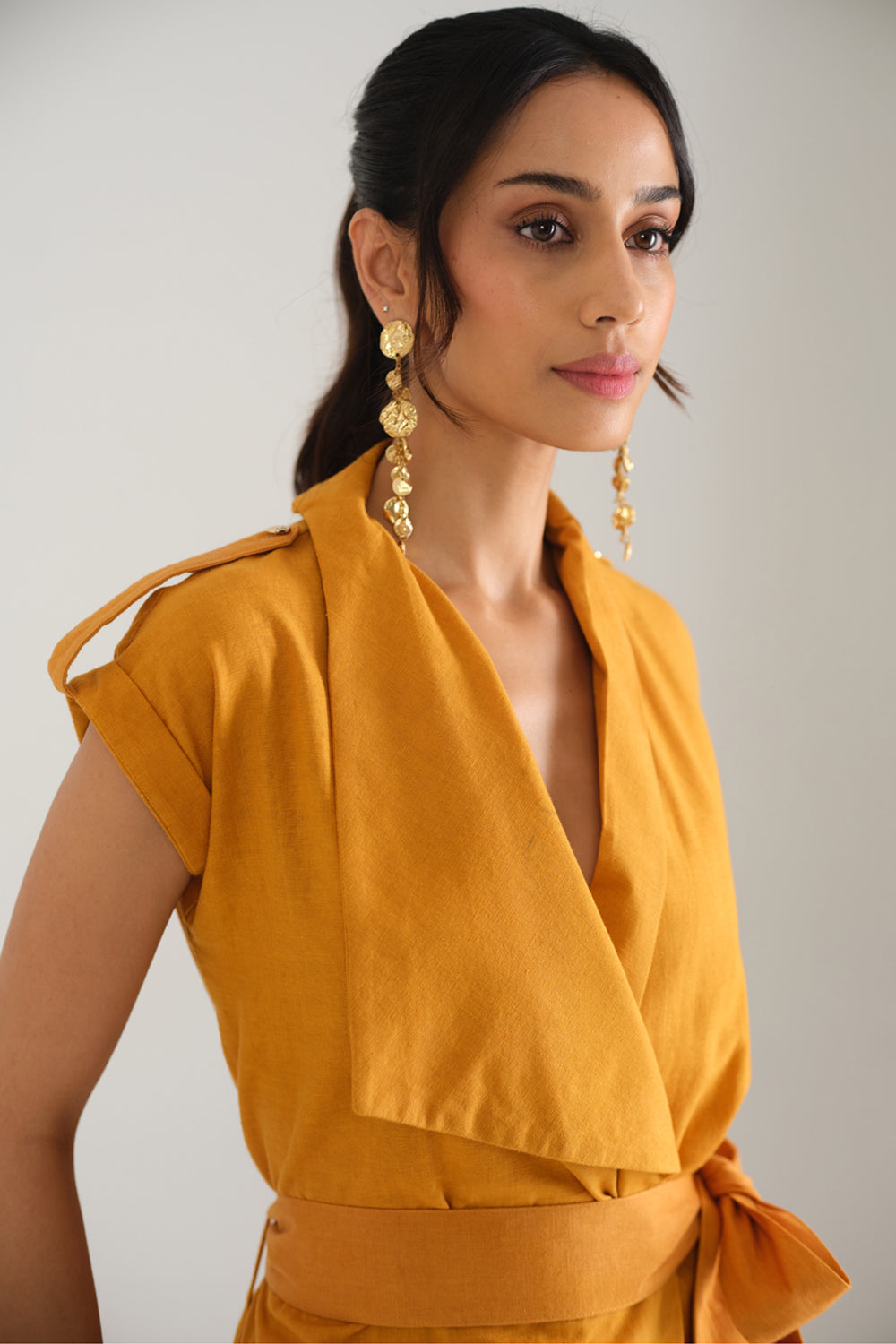Remi Draped Co-ord Set (Mustard)