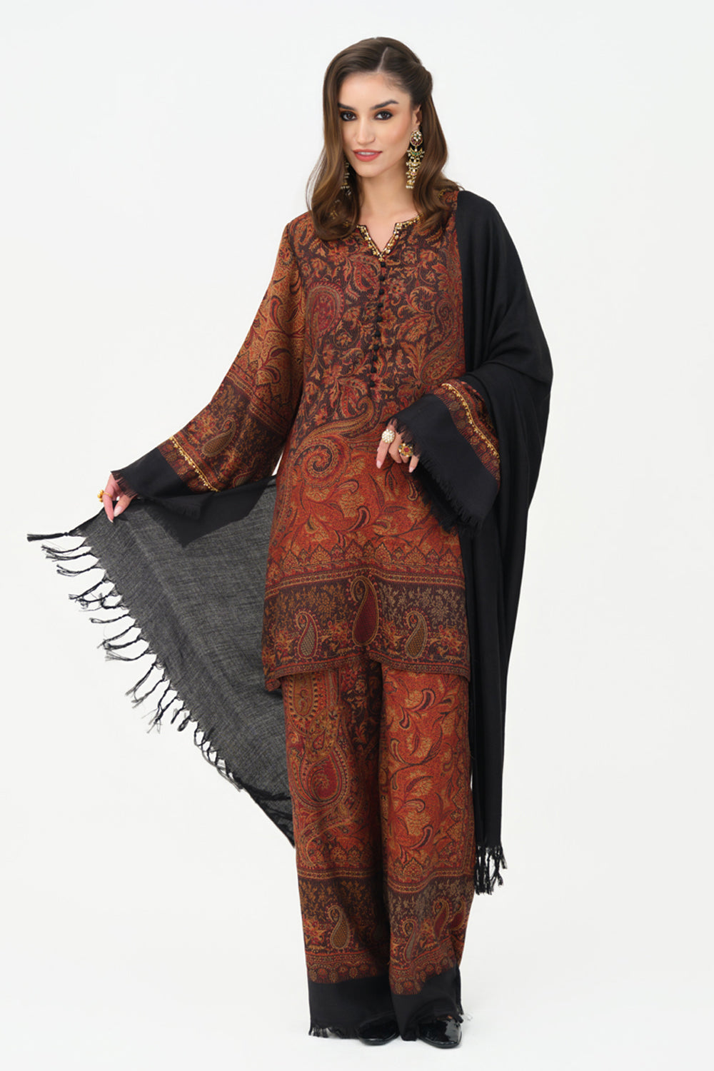 Noura Shawl Kurta Set