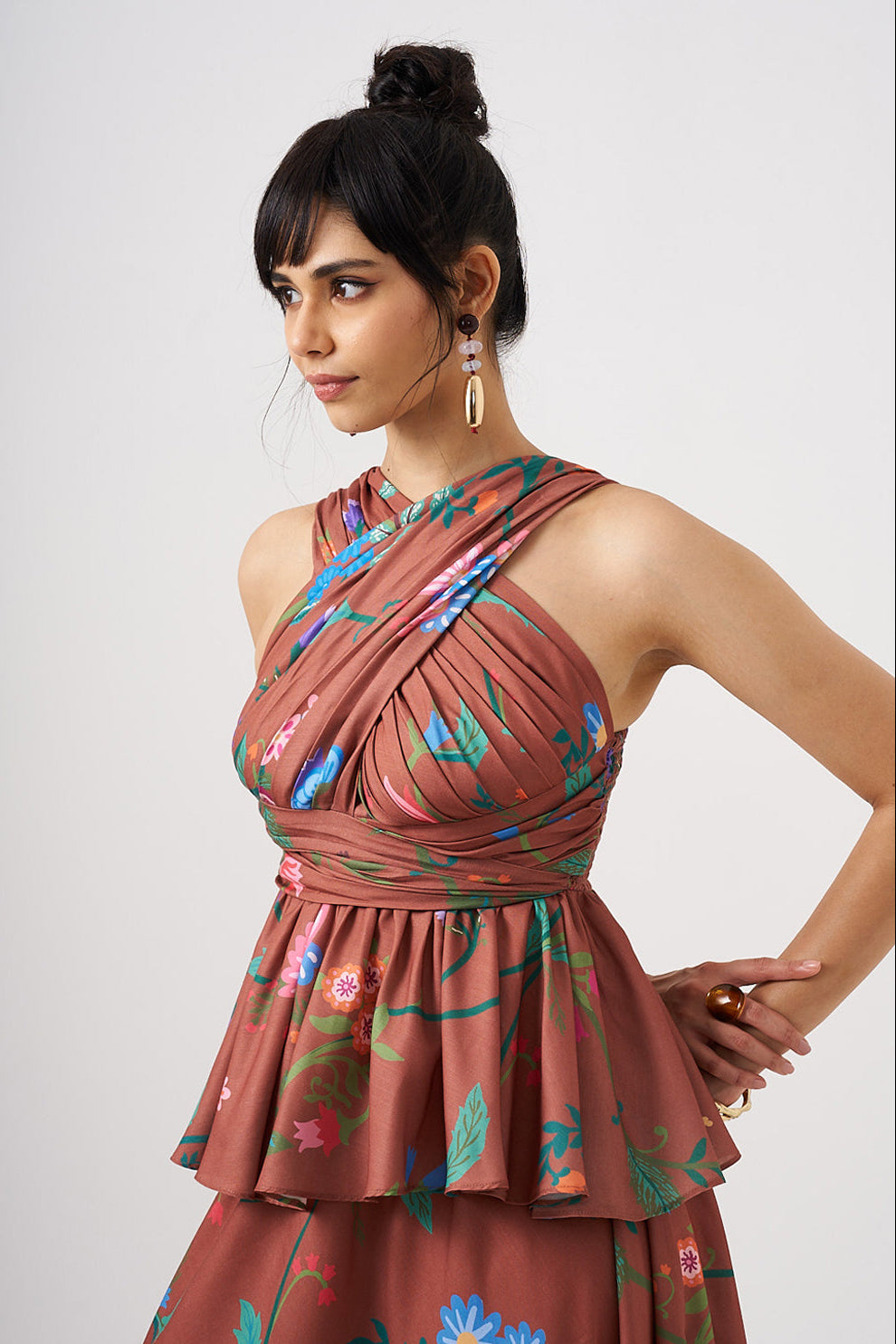 Drape Top With Skirt