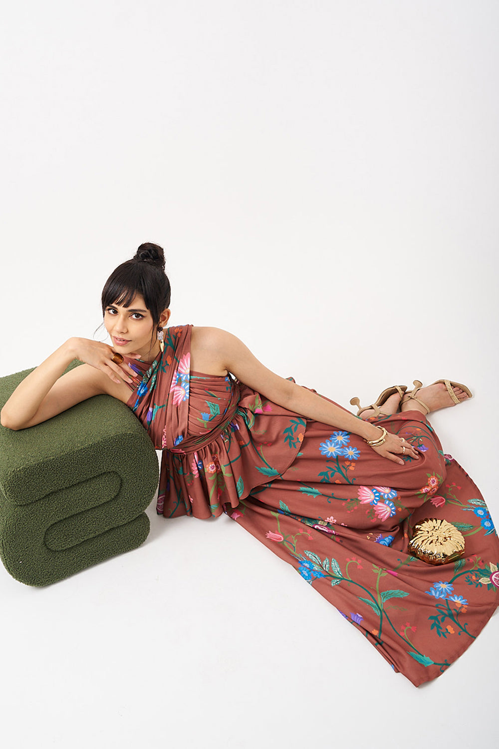 Amber Bloom Peplum Top & Skirt Set