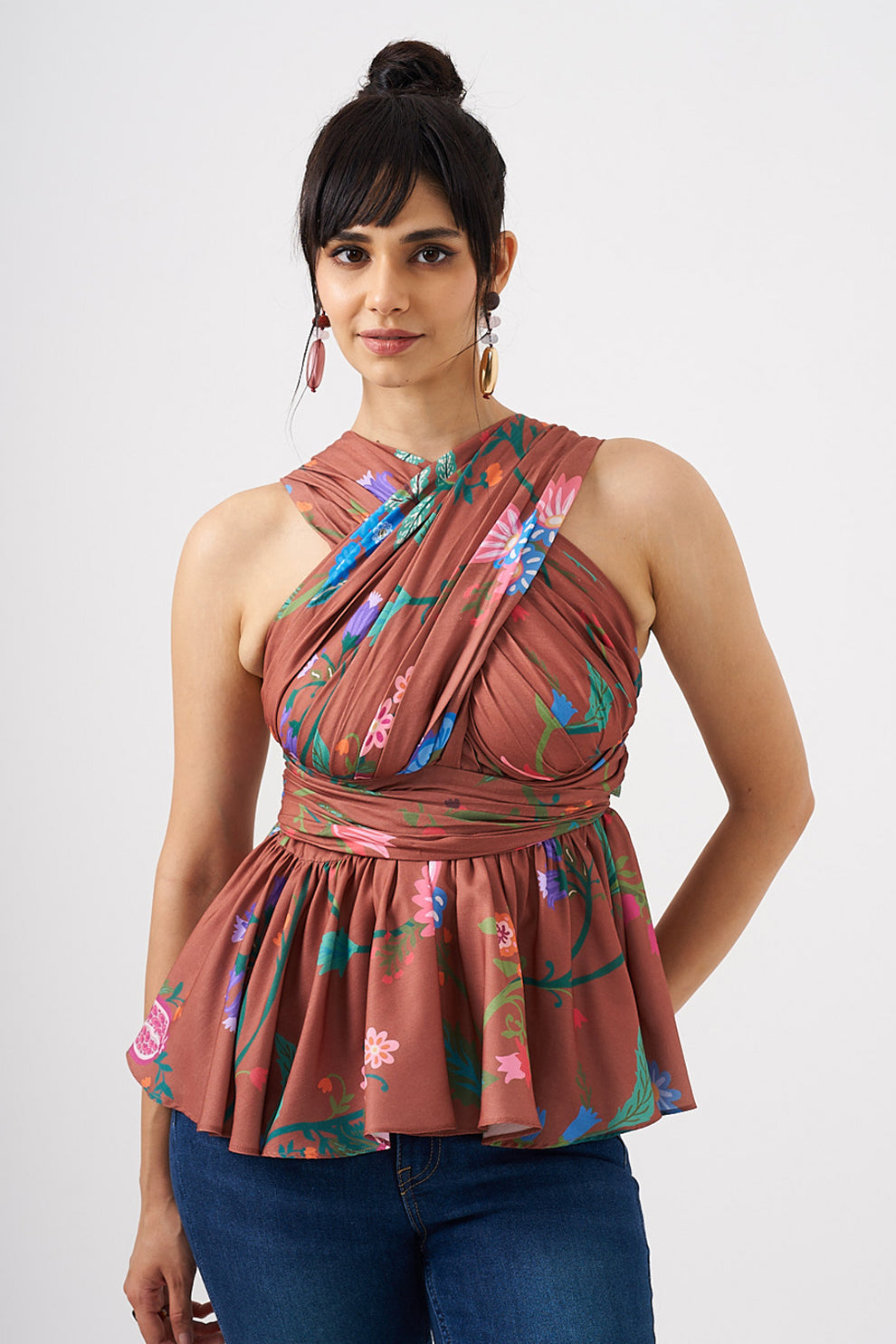 Amber Bloom Peplum Top