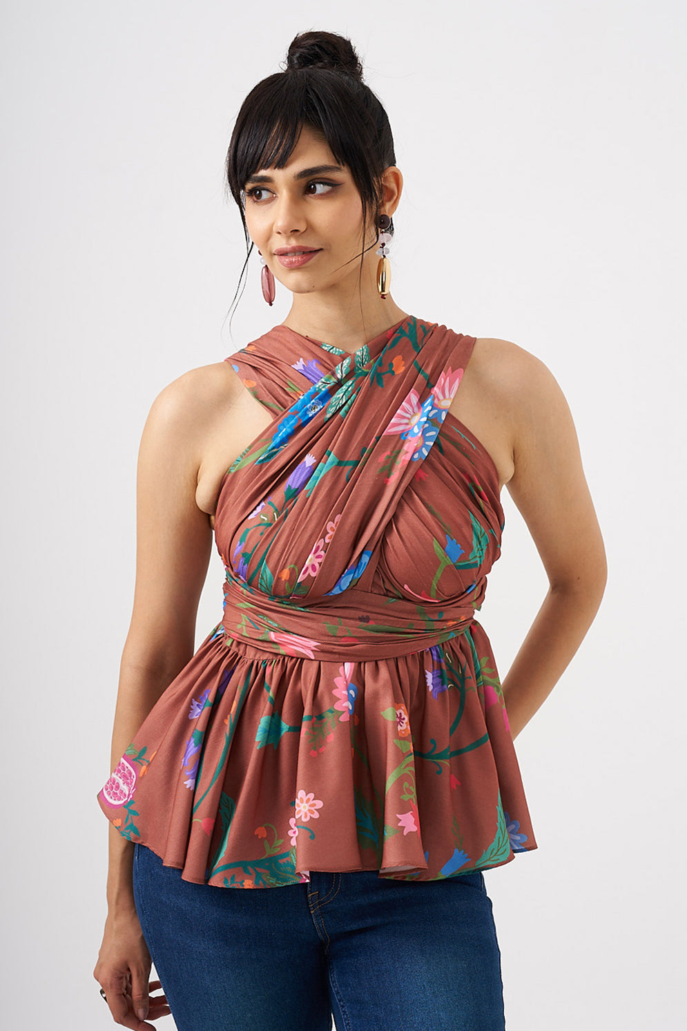 Amber Bloom Peplum Top