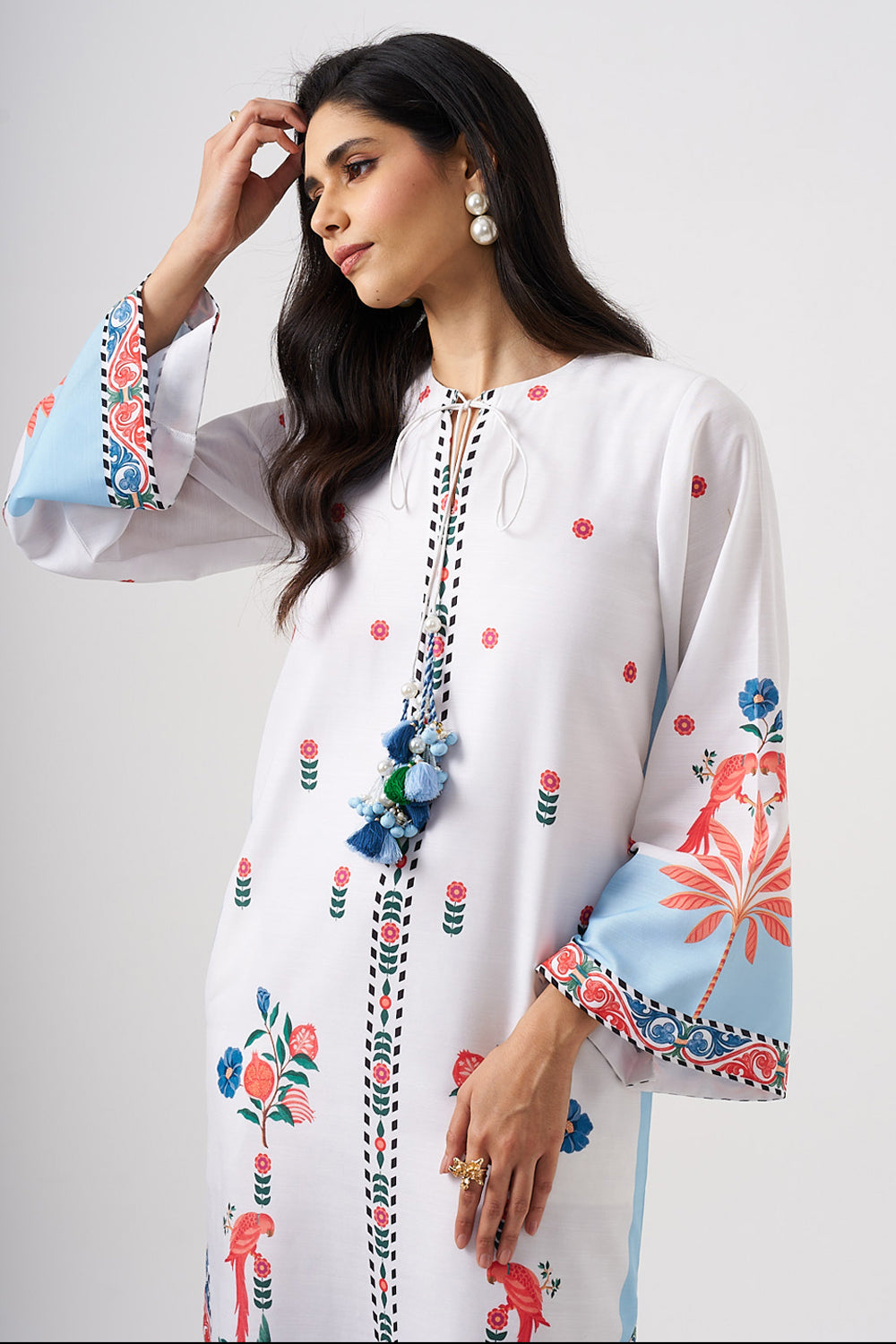 White Blue Kaftan