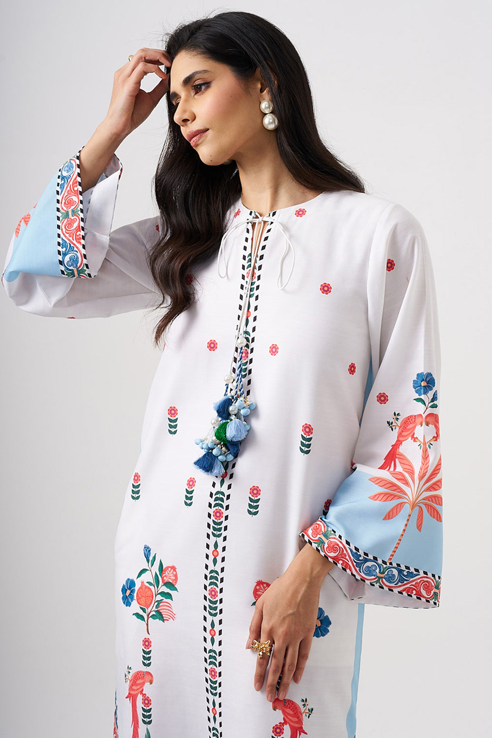 White Blue Kaftan