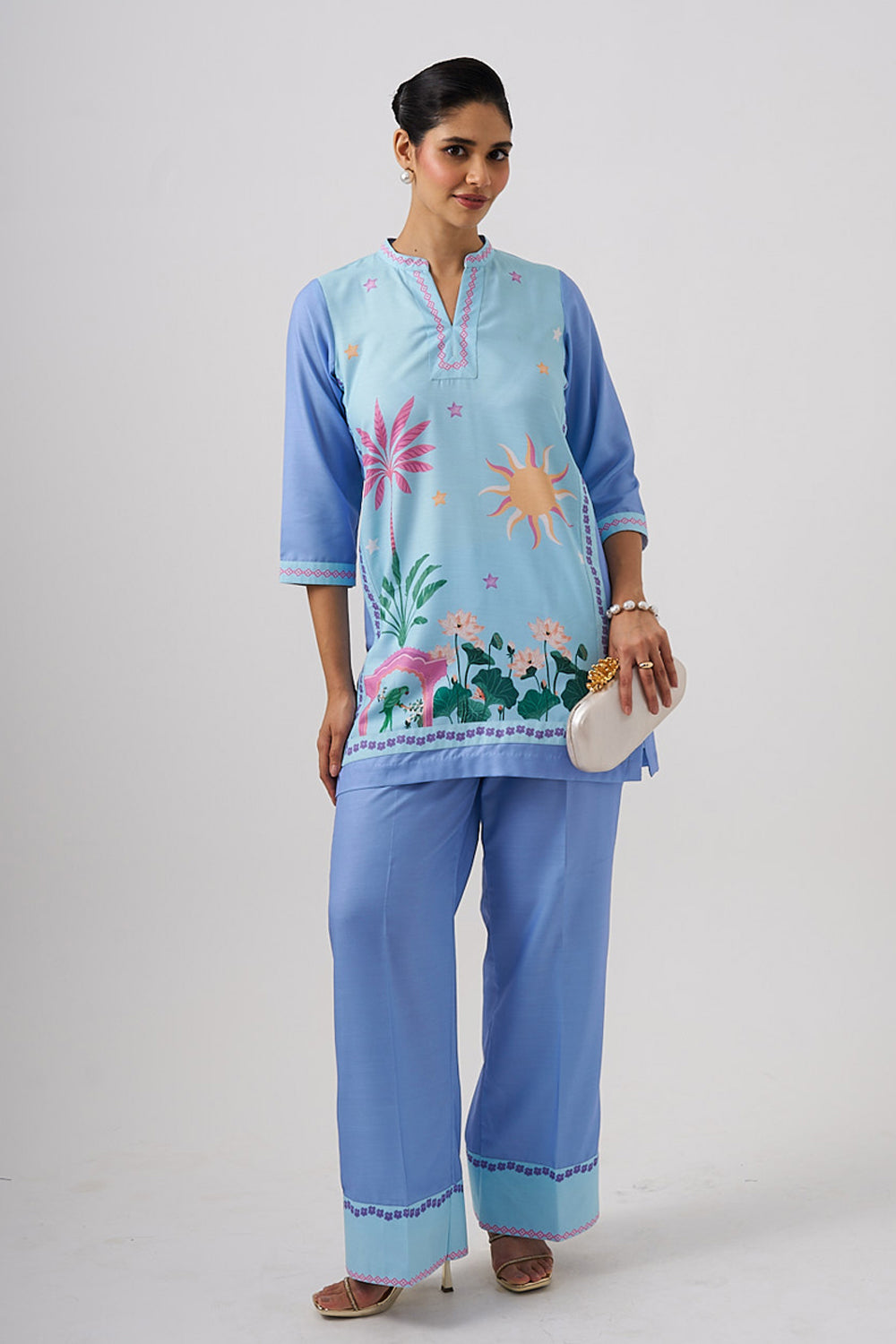 Placement Print Kurta With Pants
