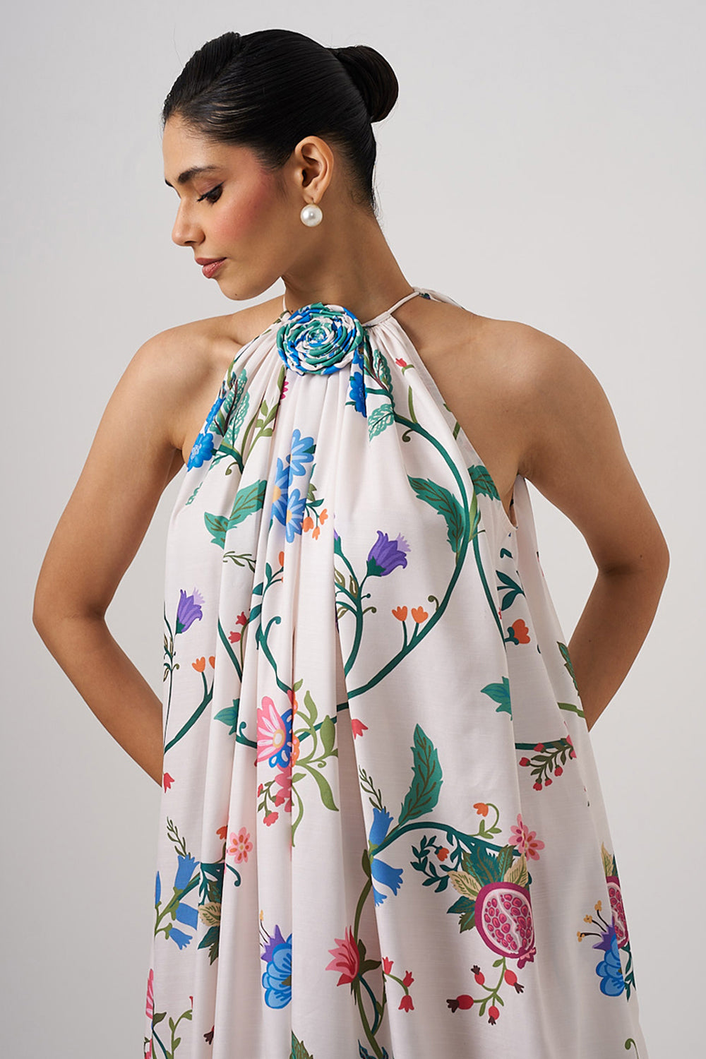 Nara Bloom Rosette Maxi Dress