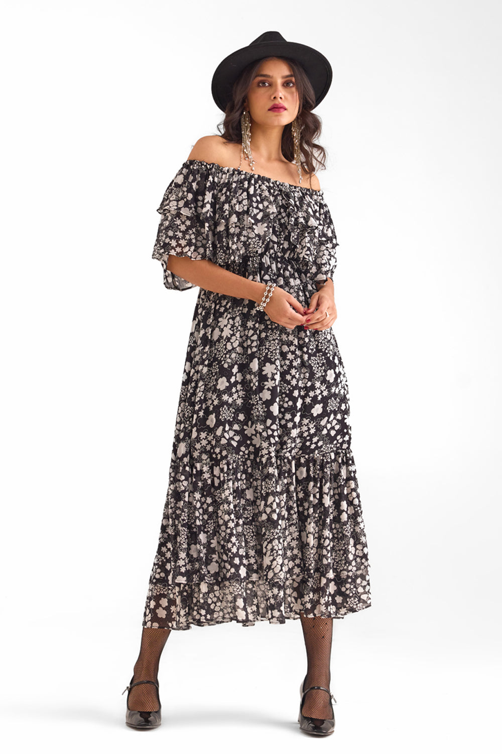 Lilou Ruffled Midi Dress