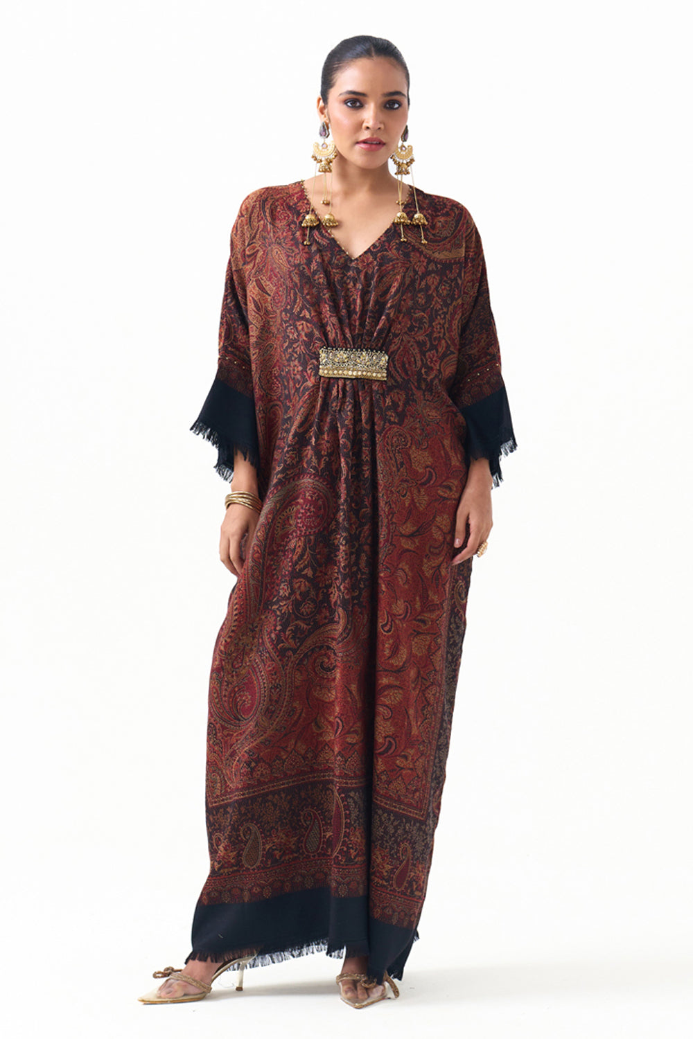 Layla Embroidered Shawl Kaftan